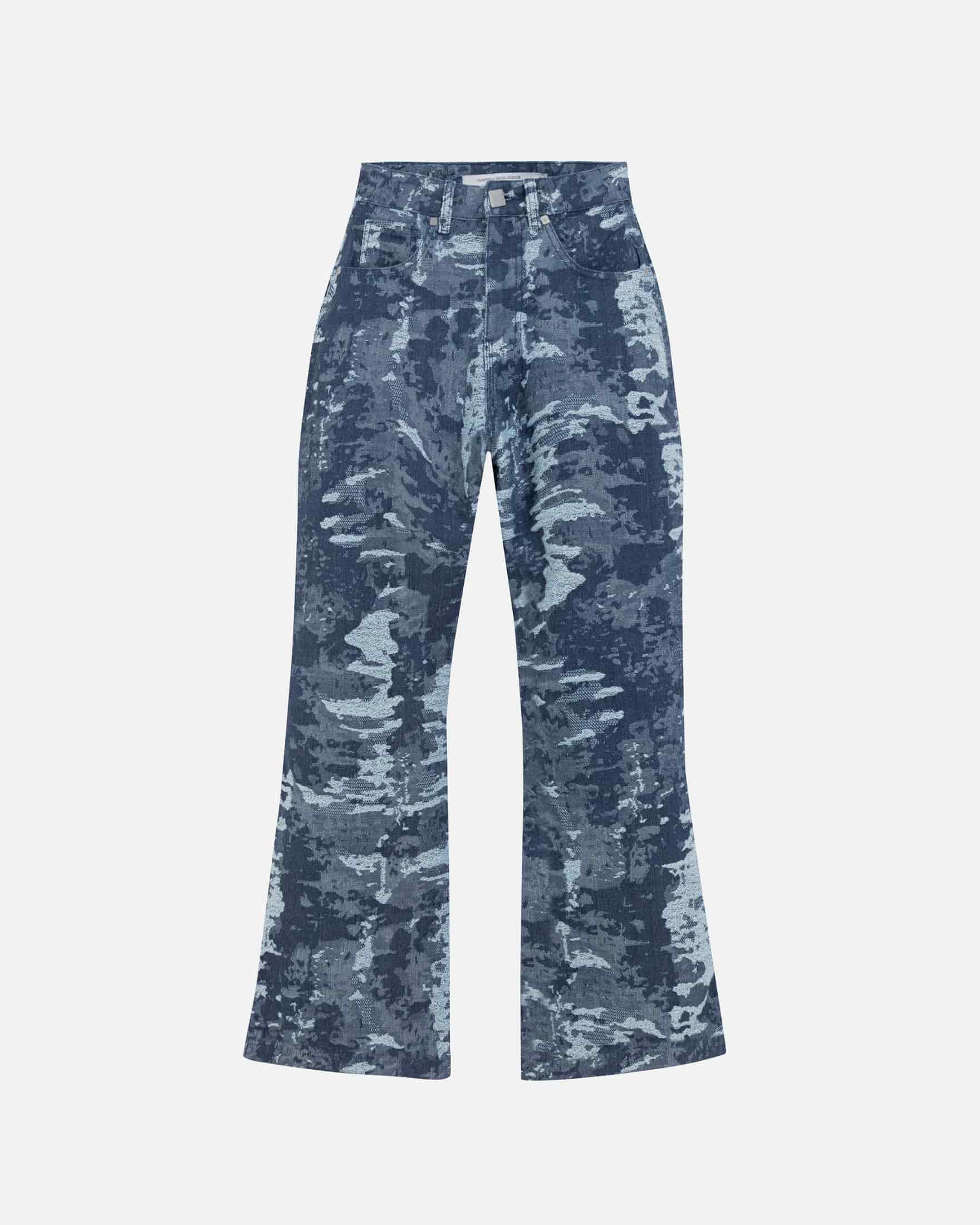 W Capsule Basic Jacquard Wide Jeans Cammo Blue - miniatura 1