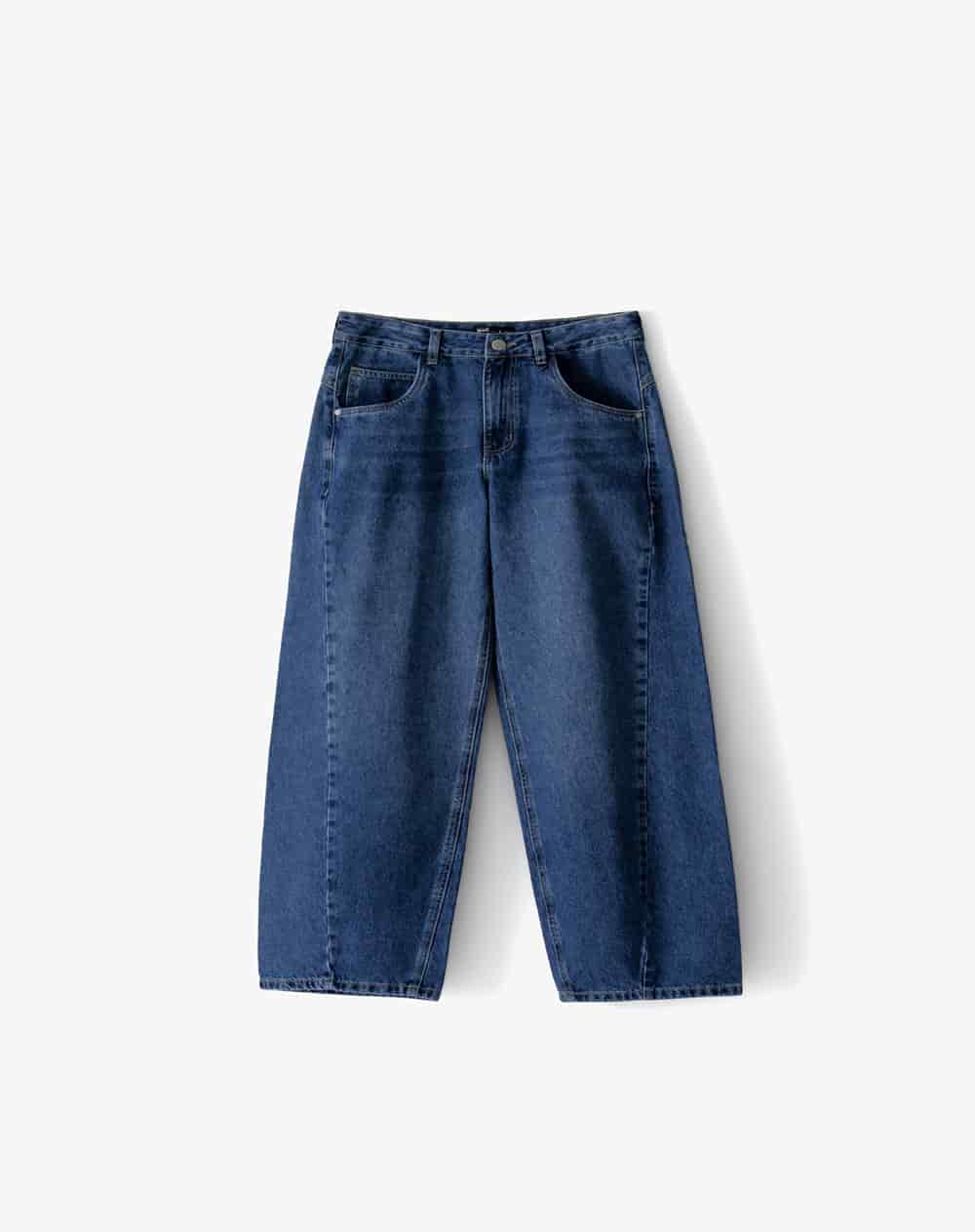 Jean baggy tiro medio indigo mujer - miniatura 1