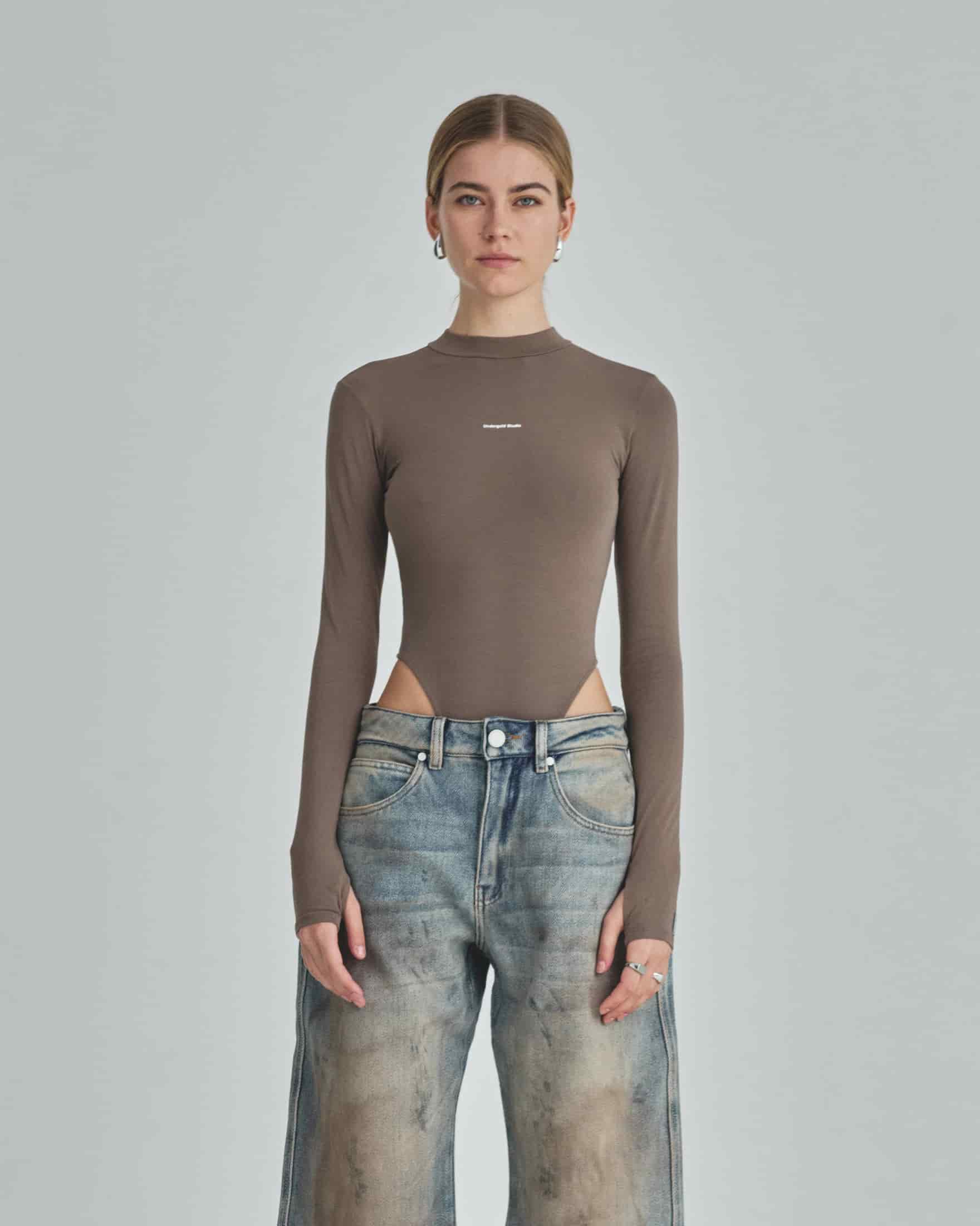 Body Line Undergold Studio Turtleneck Bodysuit Brown - miniatura 2
