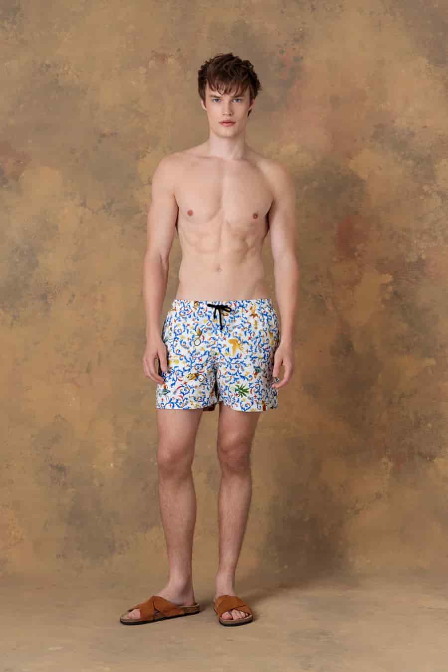 Men's swim trunk delphos white - miniatura 2