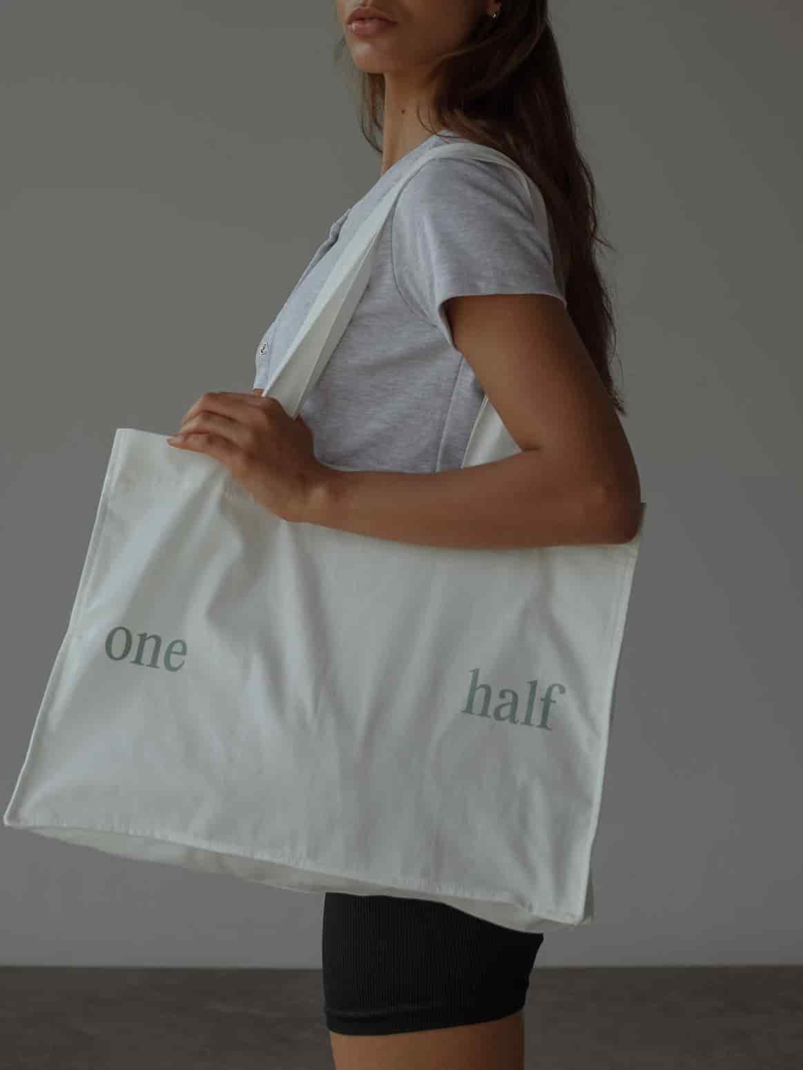TOTE BAG - SOFT WHITE & BRIGHT GREEN - miniatura 11