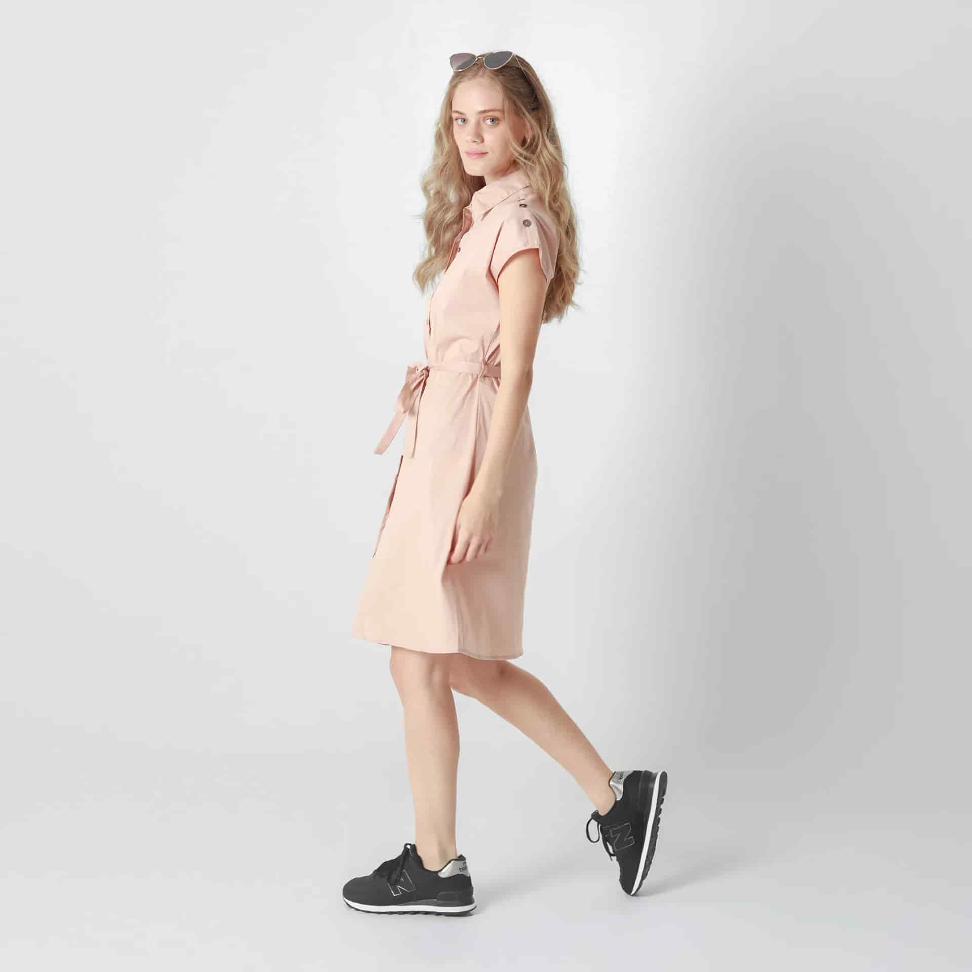 Vestido Cuello Camisero Manga Corta - miniatura 9