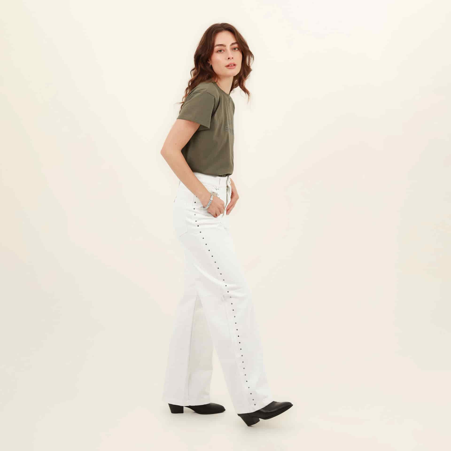 Jean palazzo bota flare con taches - miniatura 4