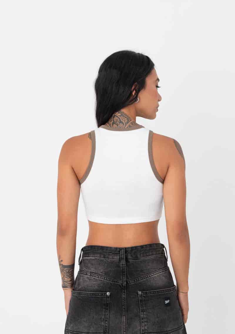 Atelier Cream - Brown Crop top - miniatura 3
