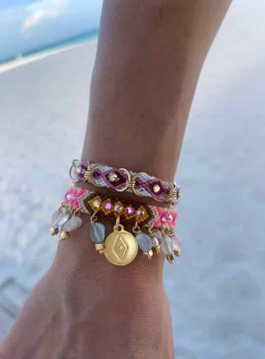 Kalepsu Wayuu bracelet - vanilla - miniatura 6