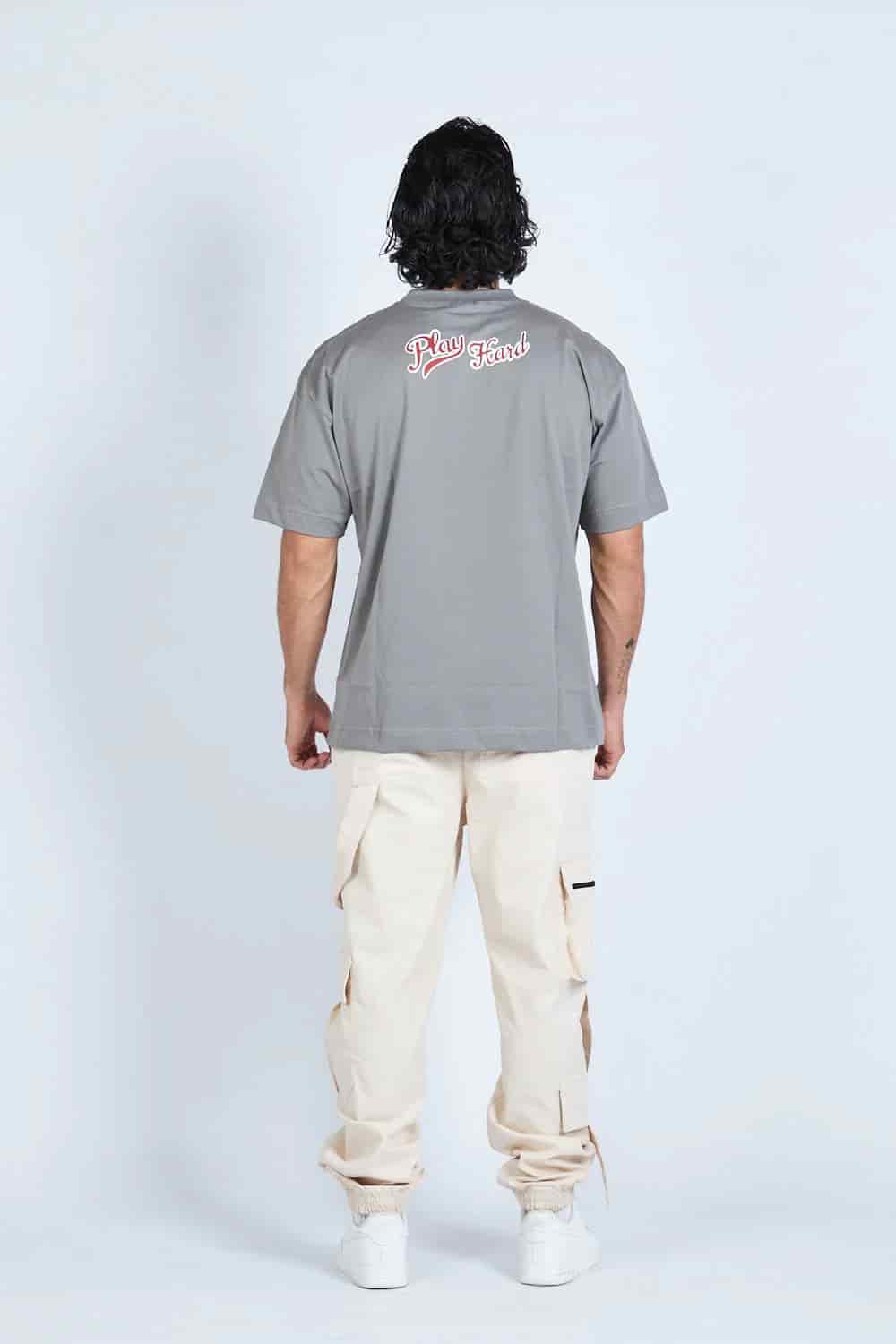 Camiseta oversize PLAY HARD GRIS | DROP 03 | - miniatura 3