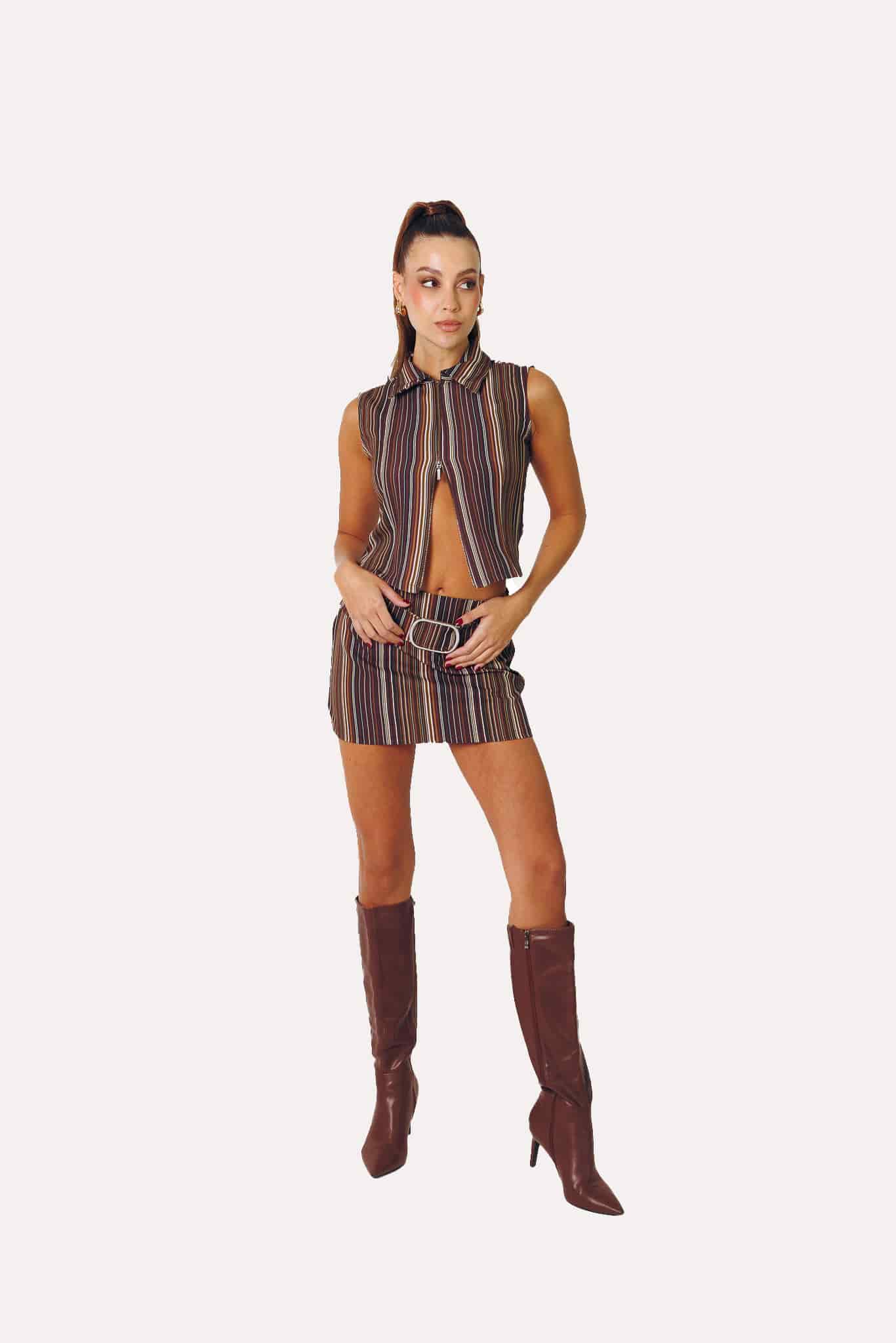 Mini Skirt In Crimson Rush - miniatura 1