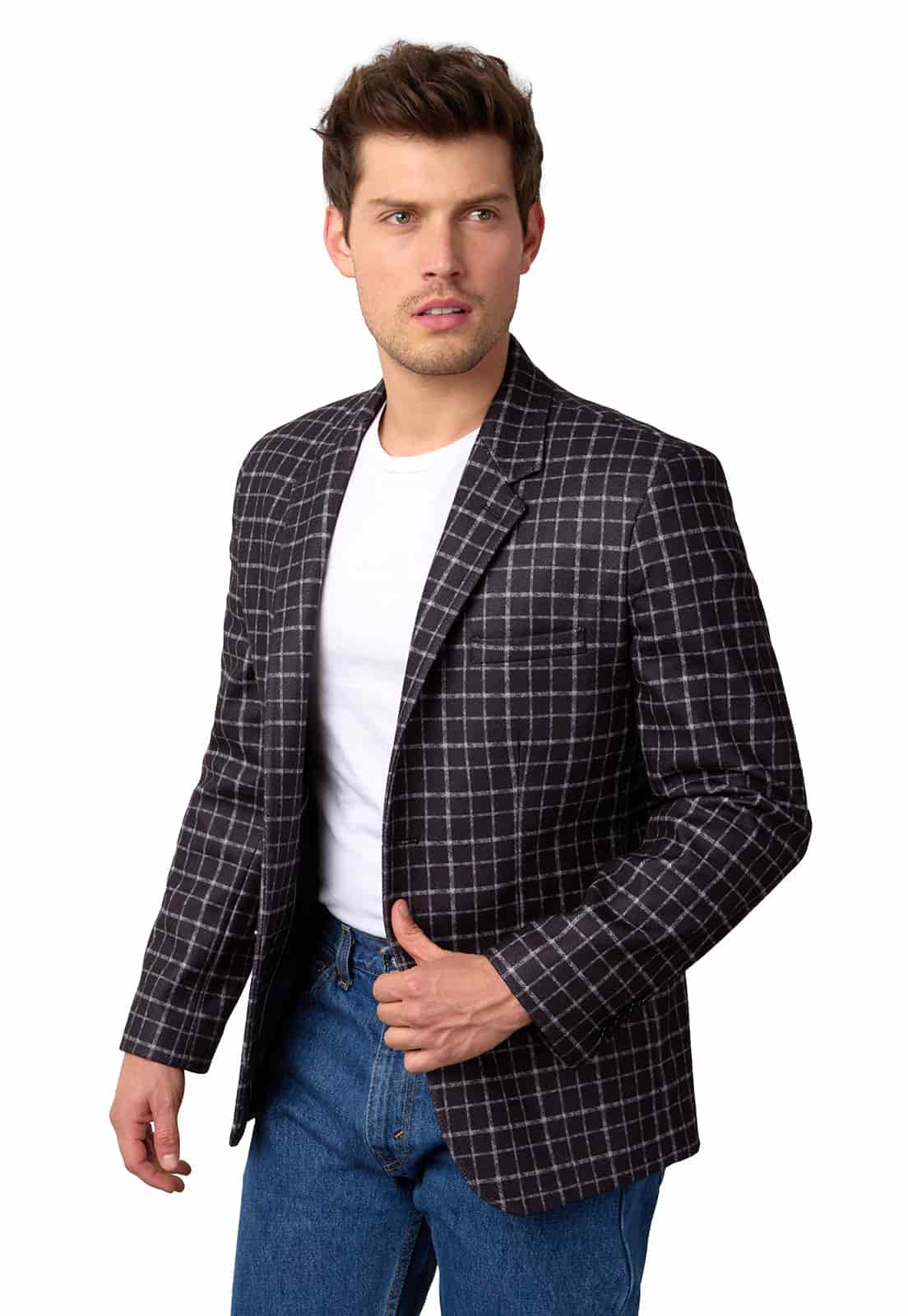 Blazer estampado negro a cuadros - miniatura 7