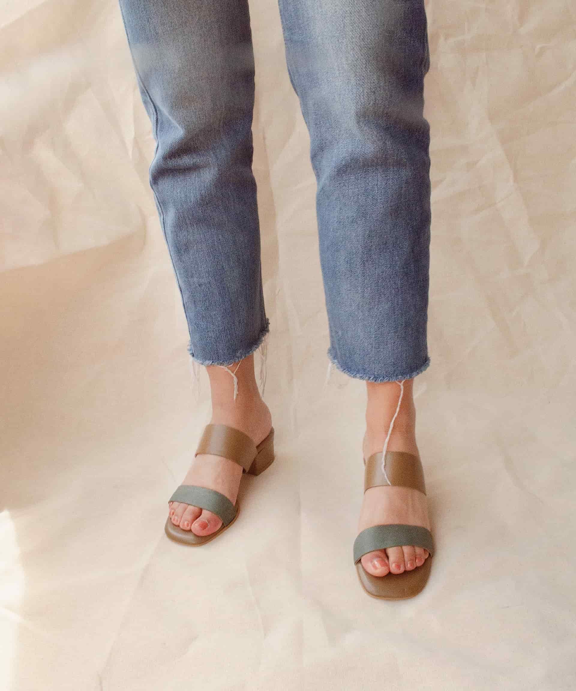 Double band sandals | Taupe Verde - miniatura 5