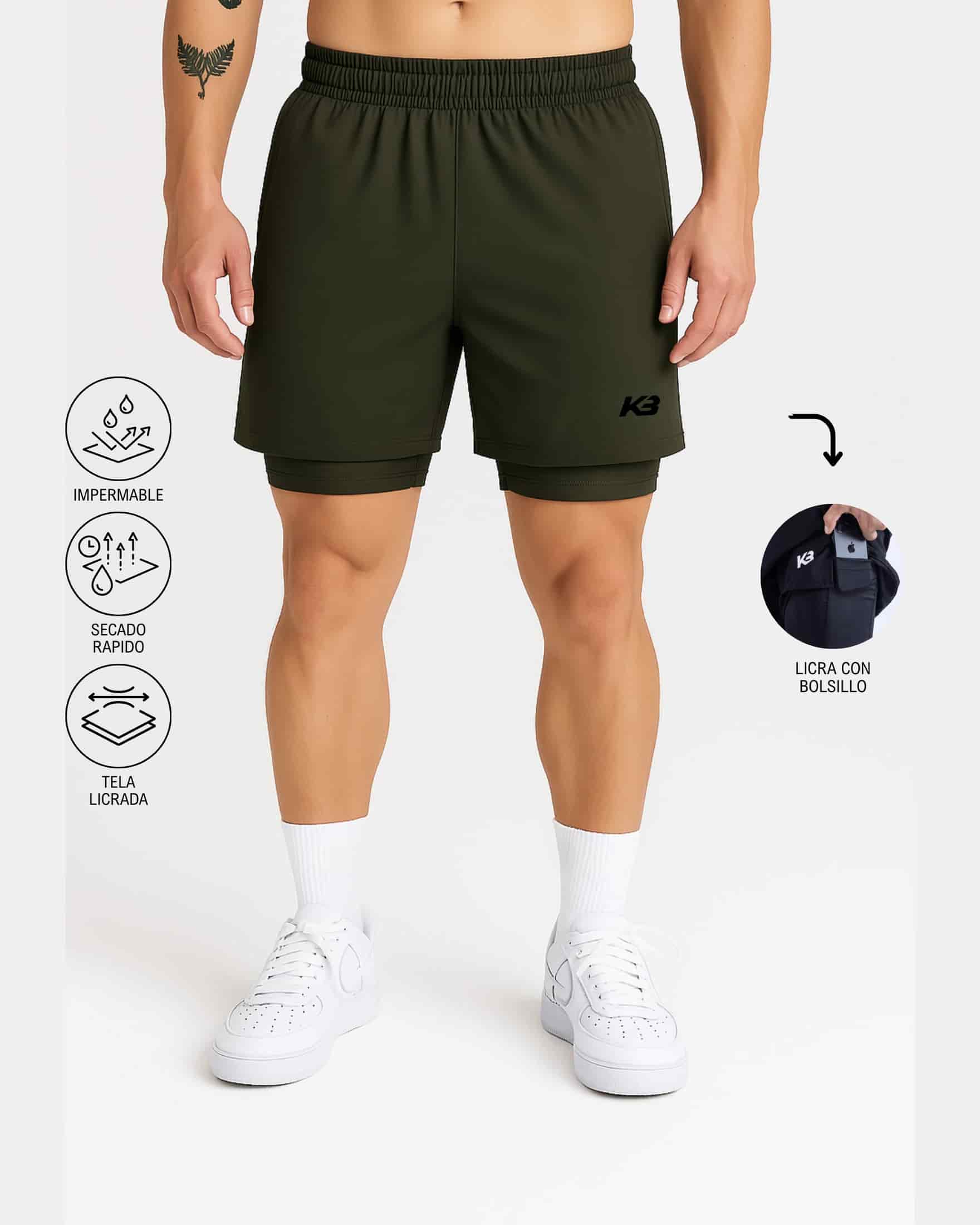 Pantaloneta Con Licra Y Bolsillo┃KBMEN RF.103 - miniatura 8