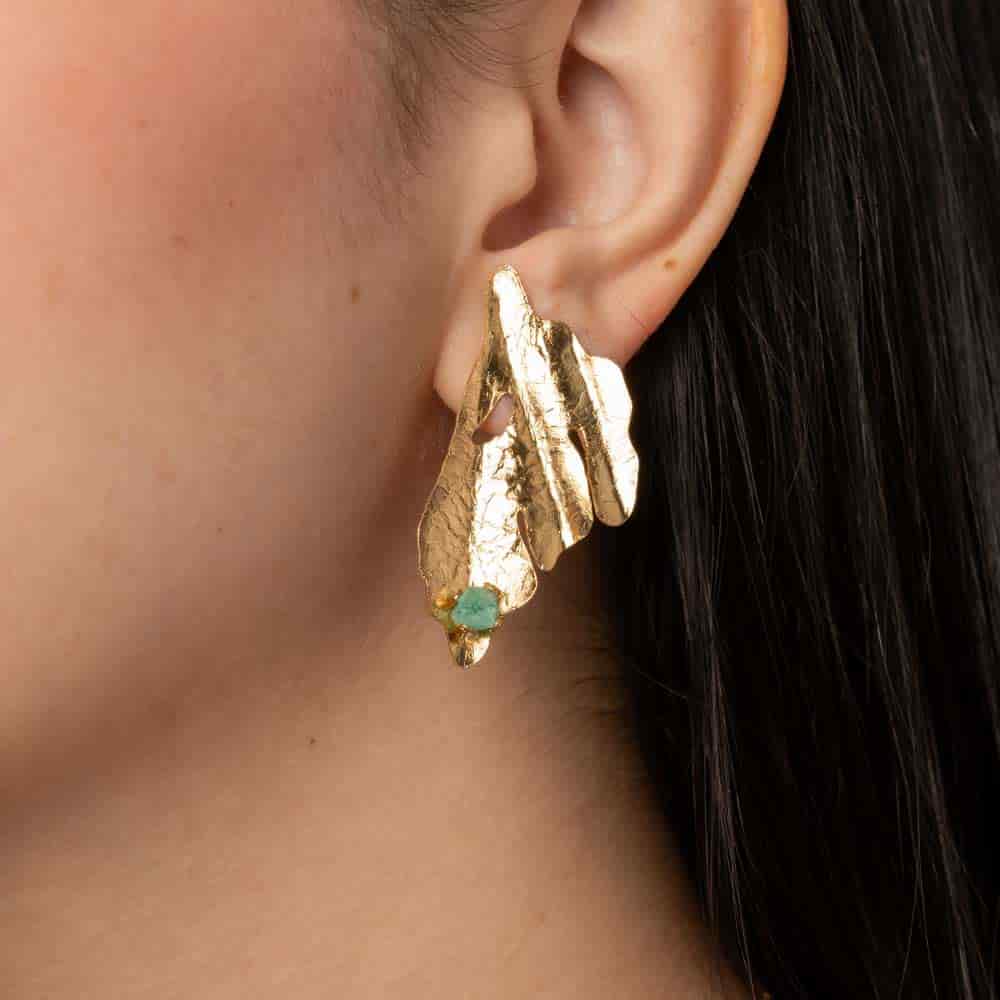 Aretes Topo Huella Verde - miniatura 2