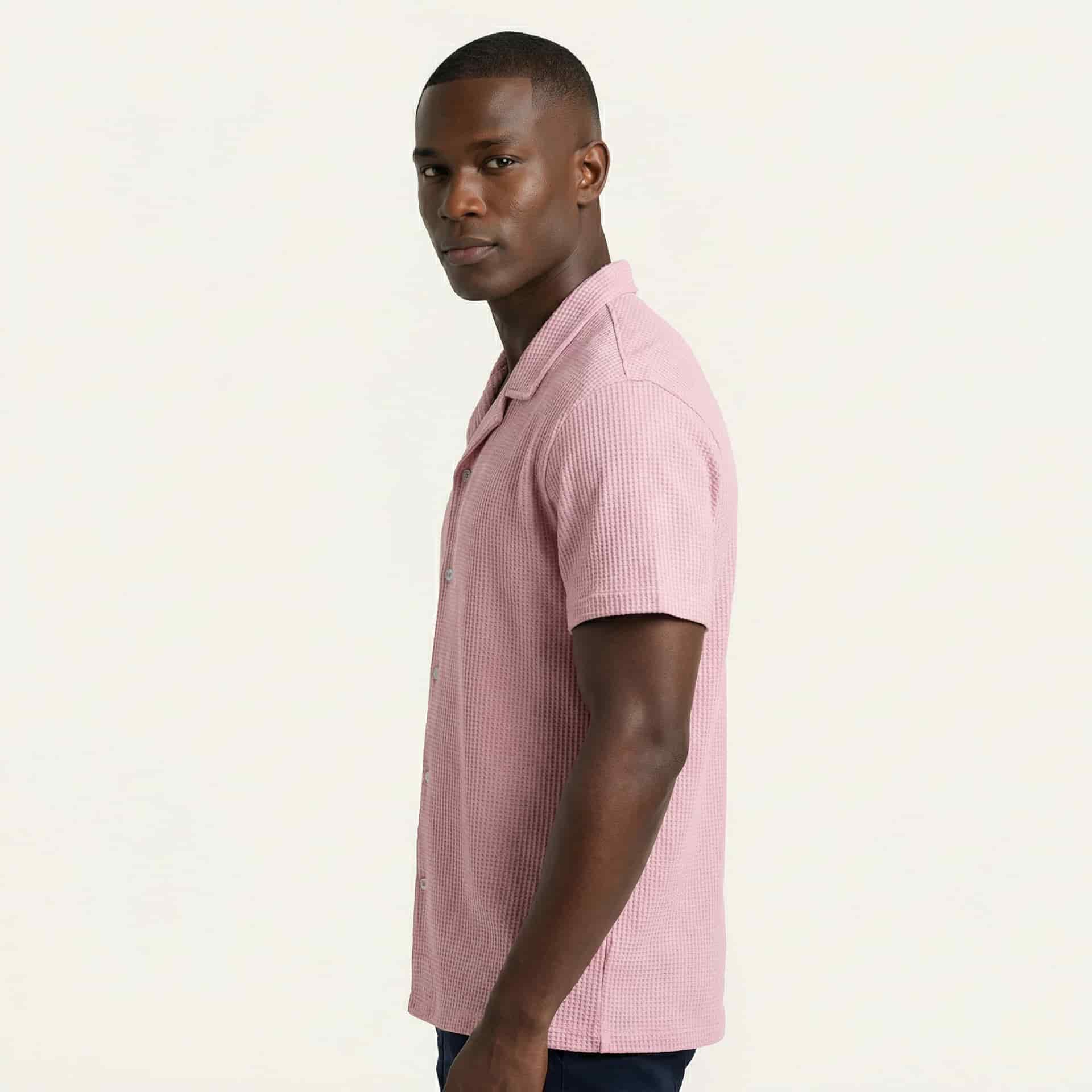 Camisa Texturizada Bowling Rosa C224 - miniatura 2