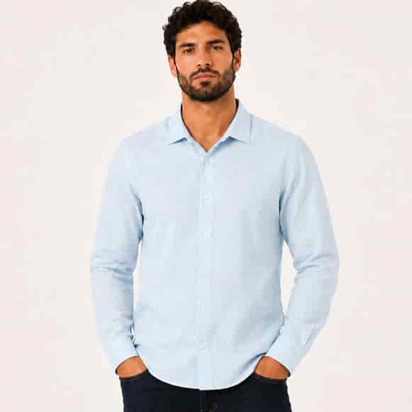 CAMISA ML 55% LINO 45%ALGODON HOMBRE - miniatura 1