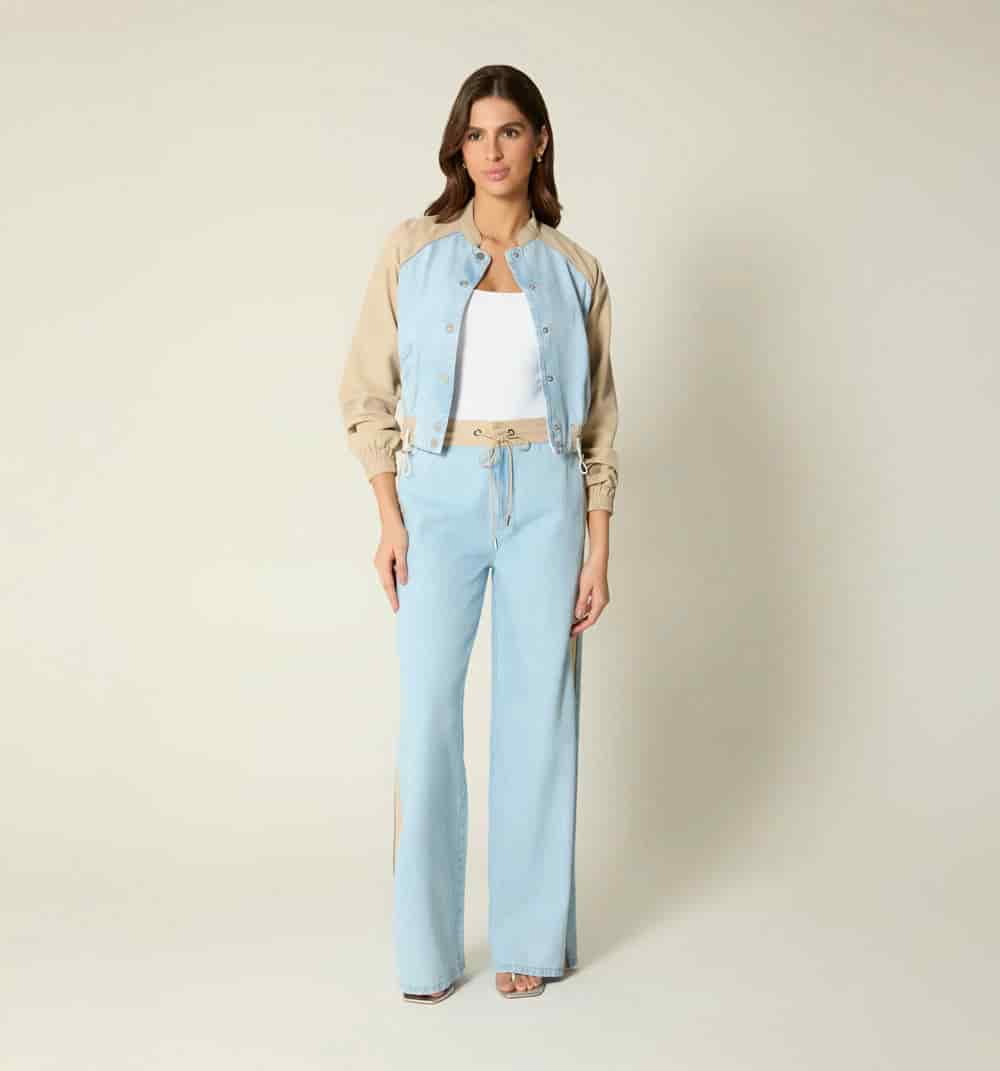 Chaqueta bomber cortes combinada - miniatura 2
