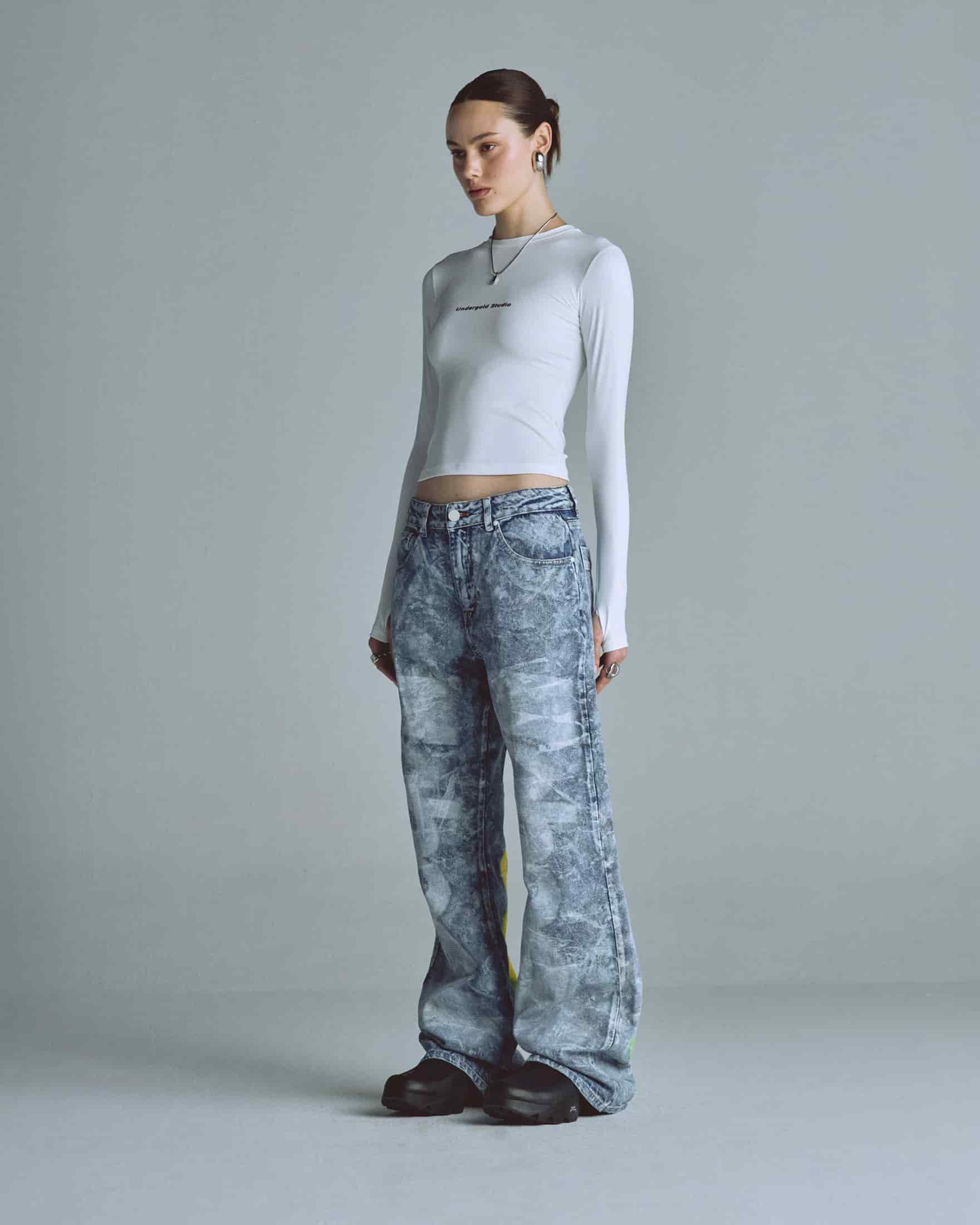 W Basics Undergold Studio Ultra Slim Long Sleeve Tee White - miniatura 5