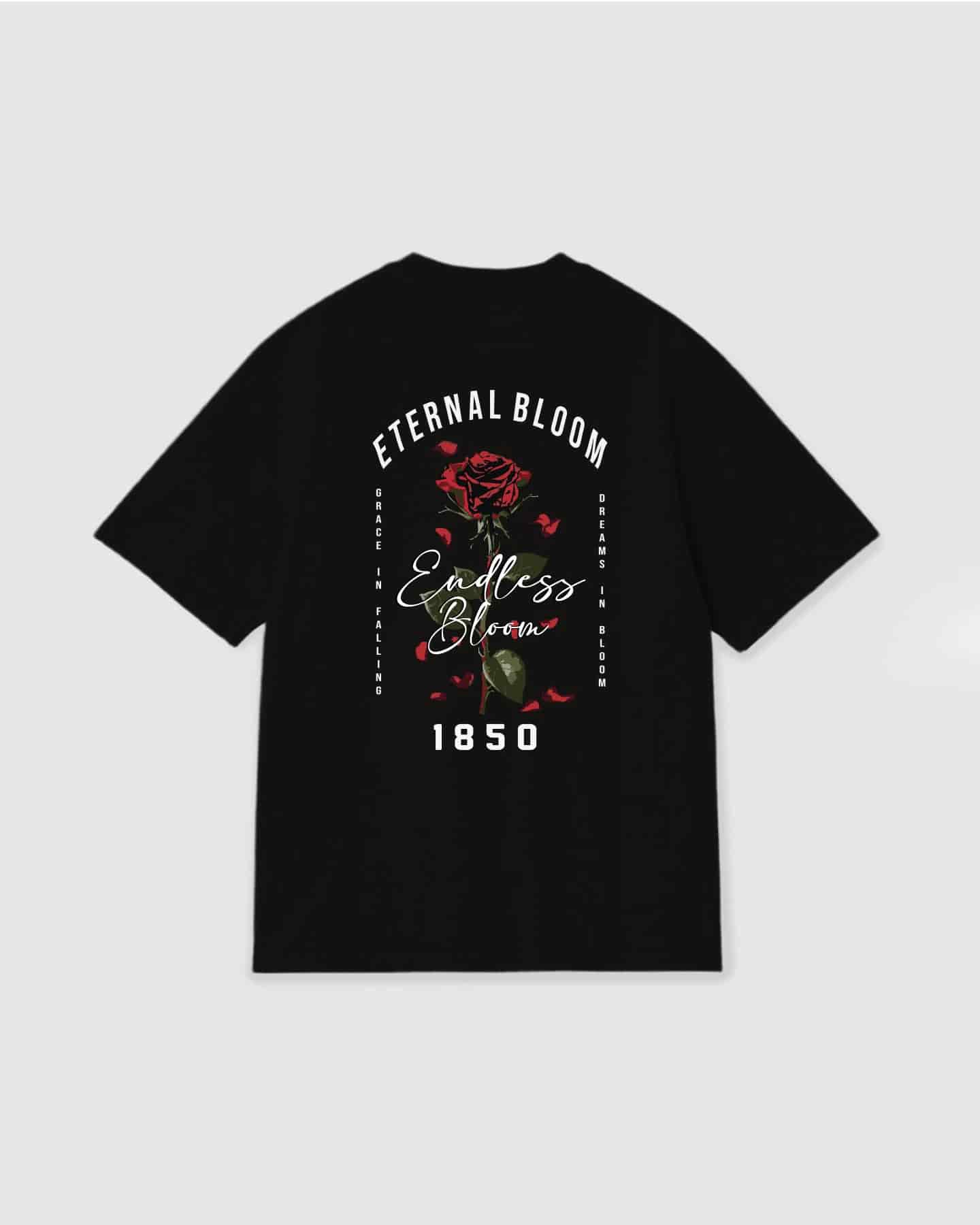 Oversized T Shirt Eternal Bloom Black - miniatura 1