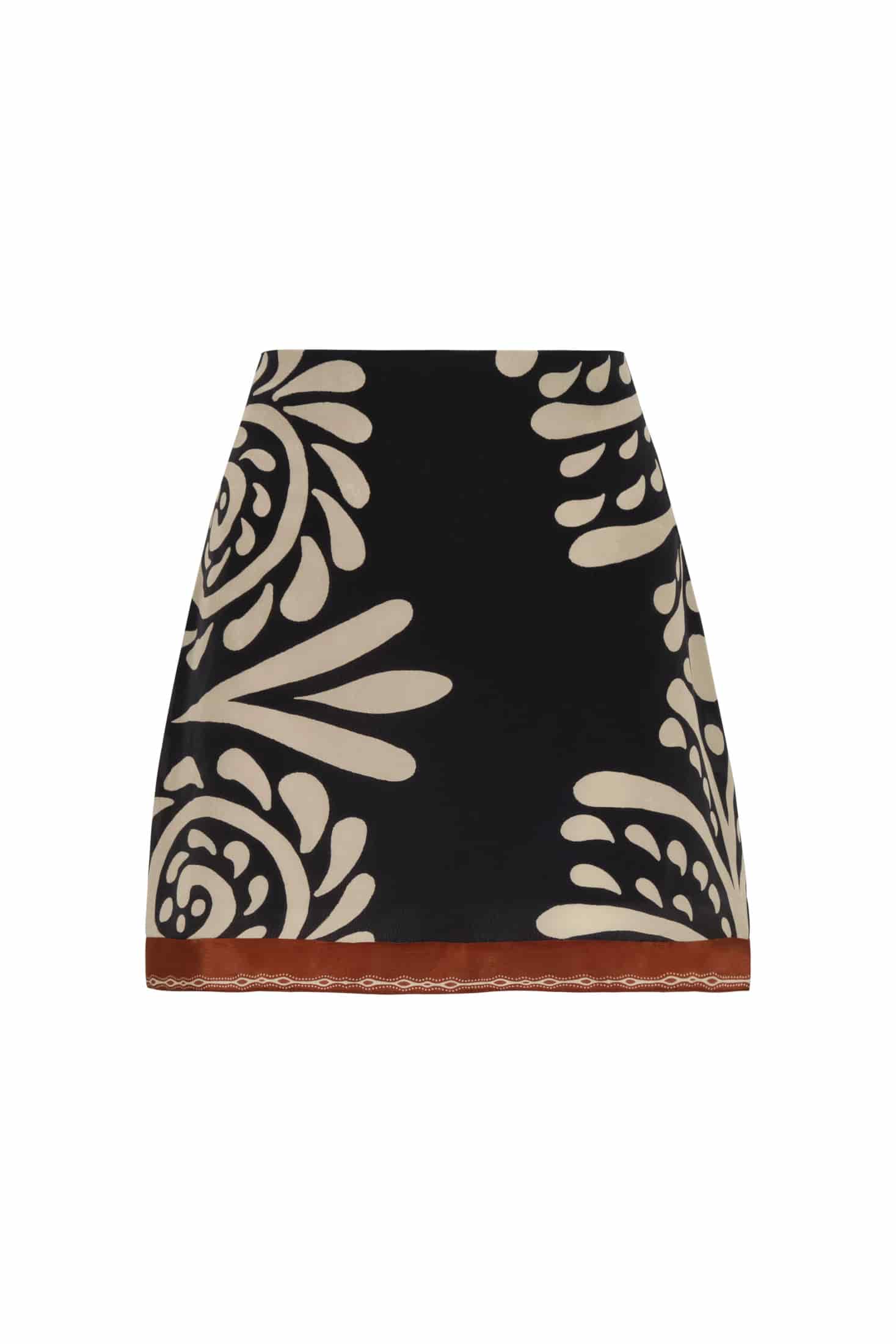 Carmelita Crepe Chine Mini Skirt / Black Arabesque - miniatura 2