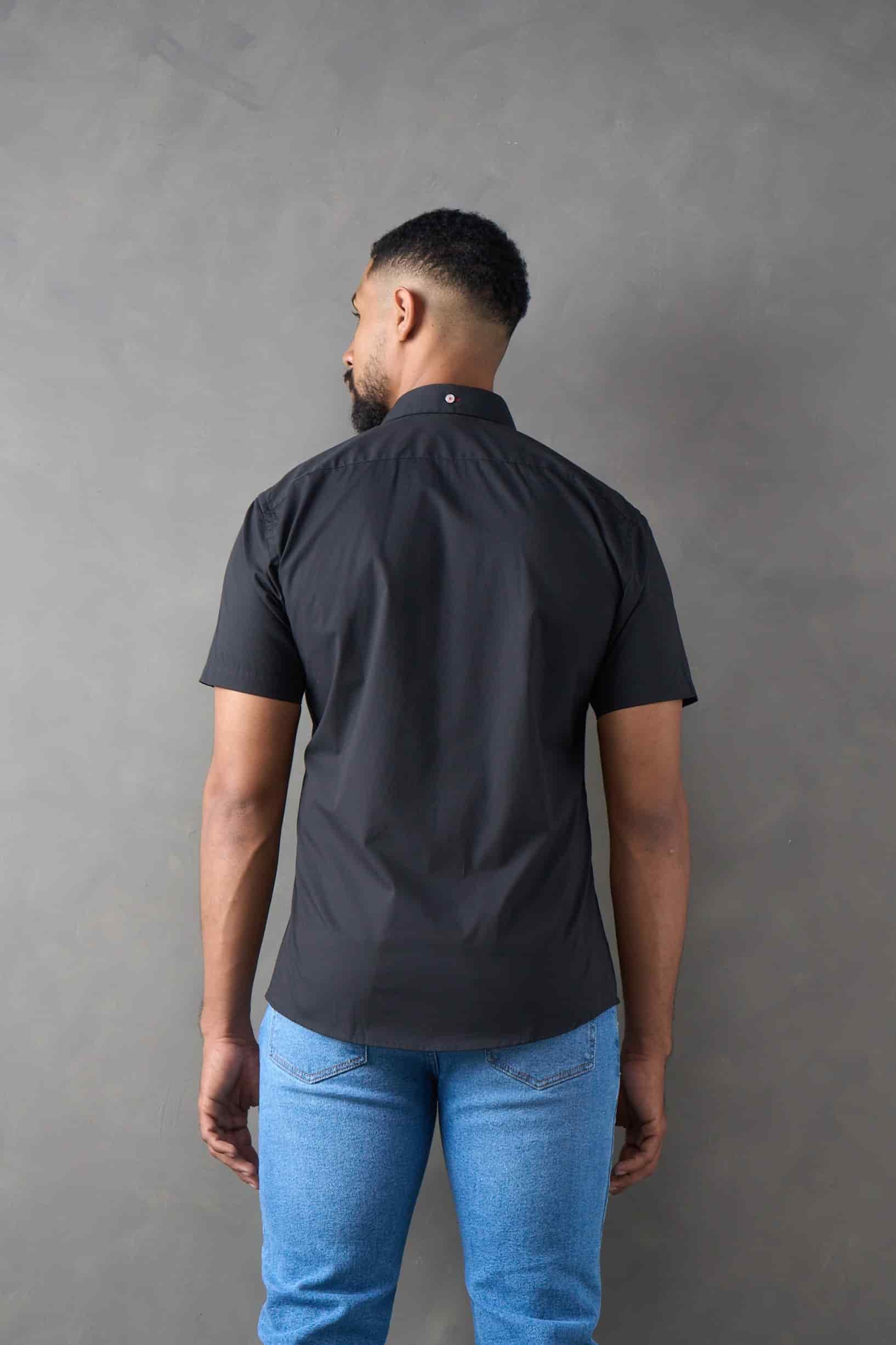 Camisa manga corta slim fit negro - miniatura 2