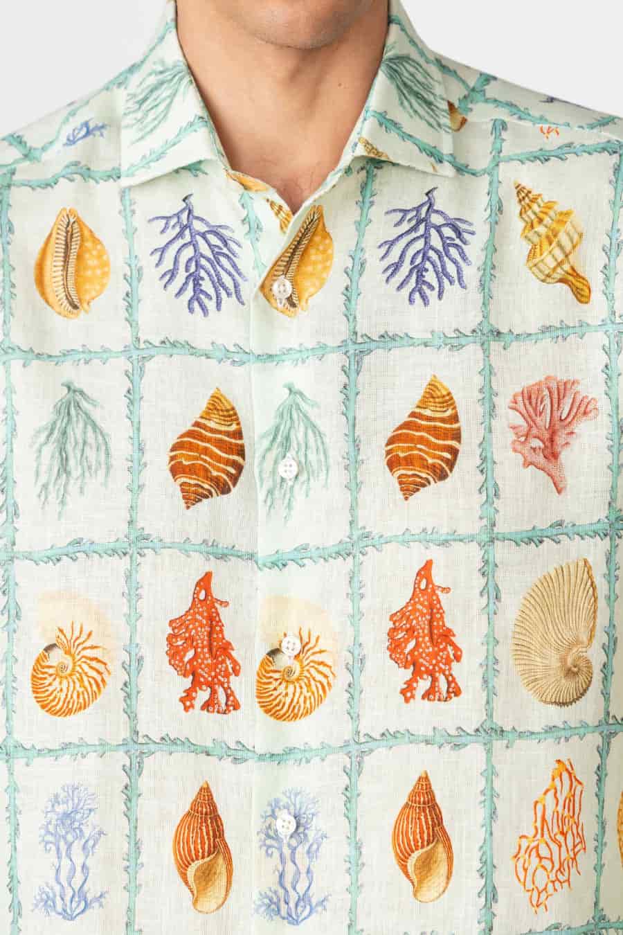 Men's linen shirt sky blue tambor - miniatura 5