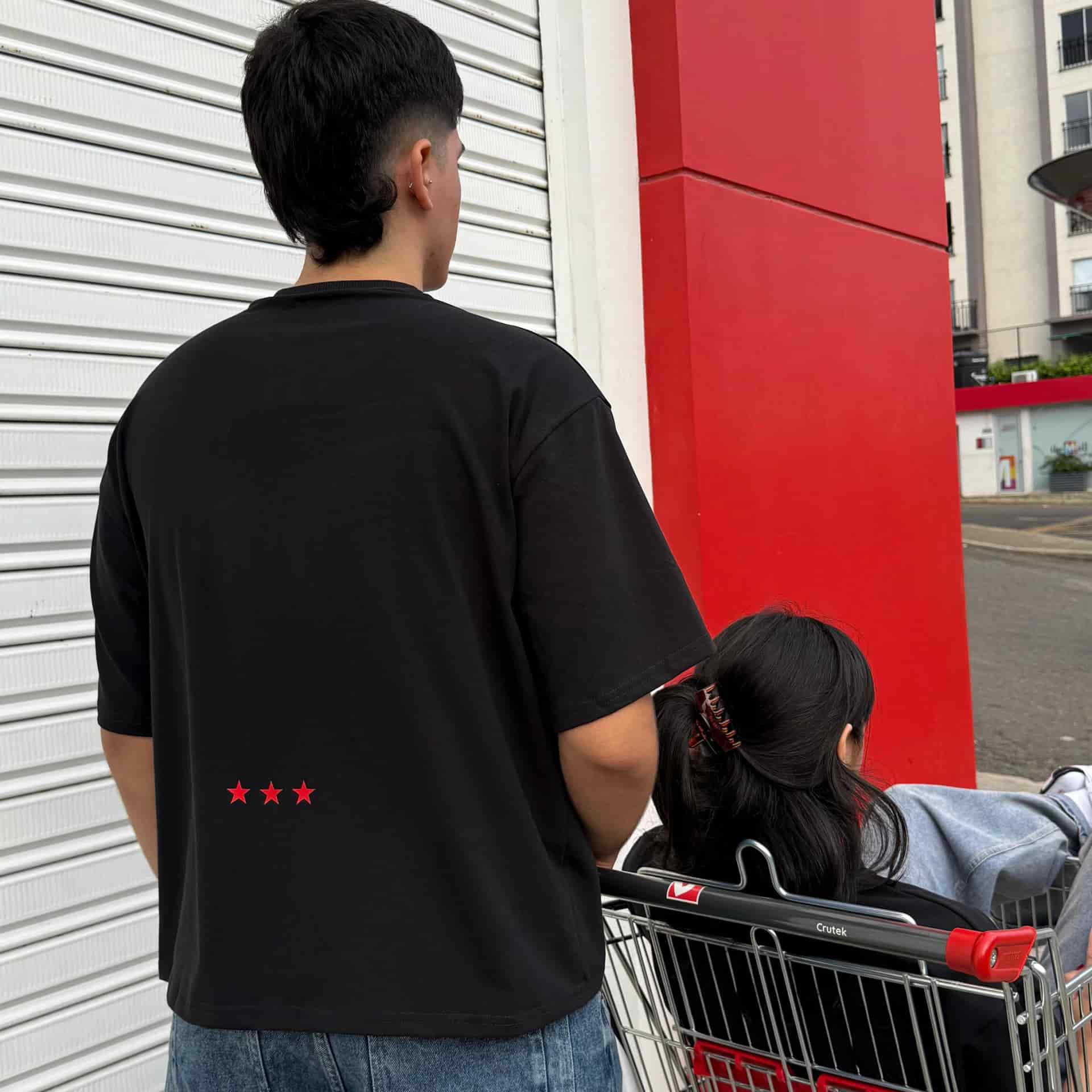 Black T-Shirt Boxy Walk - miniatura 4