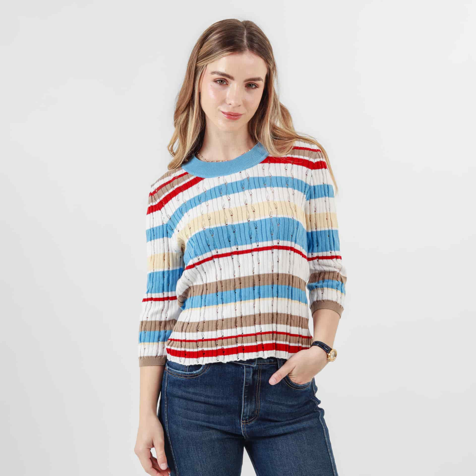 Sweater Cuello Redondo Manga Al Codo - miniatura 3