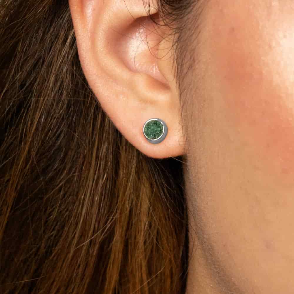 Aretes Topo Centro Esencial Plateado - miniatura 2