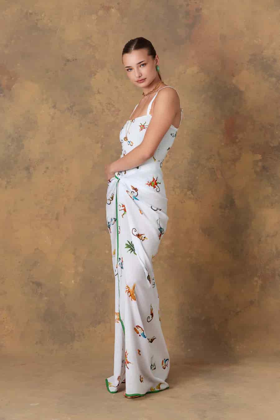 Women's pareo cotton panteon white - miniatura 6