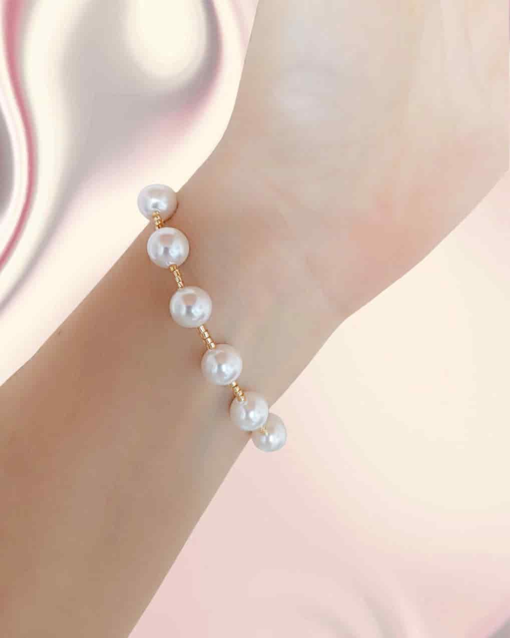 Pulsera de perlas Shell y flor Margarita - miniatura 6