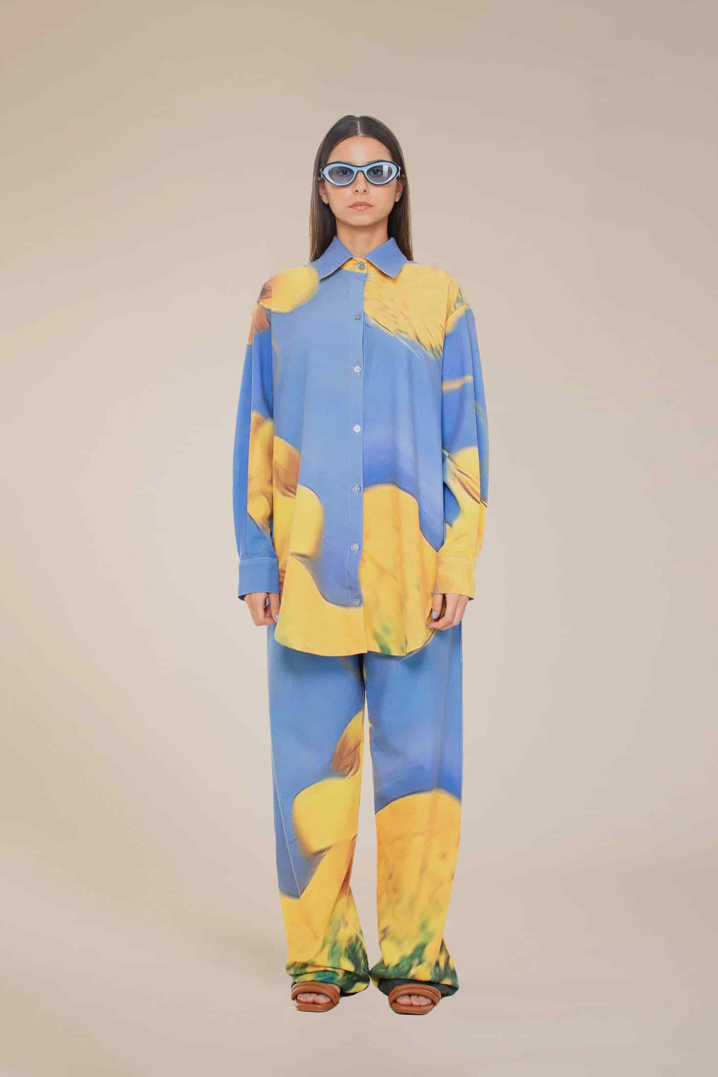 'Yellow Flowers' Straight-Leg Pants - miniatura 1