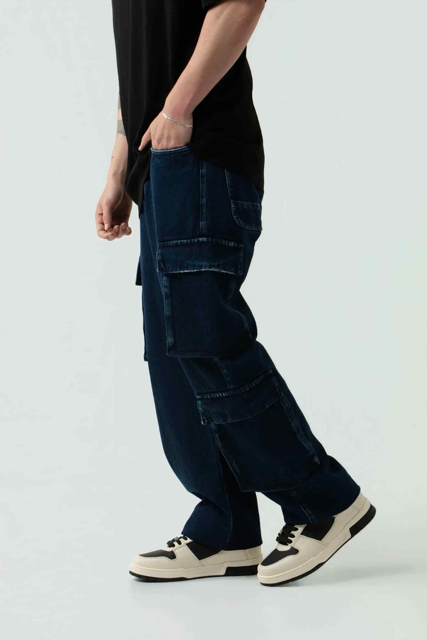 JEAN CARGO COLOR AZUL OSCURO - miniatura 3