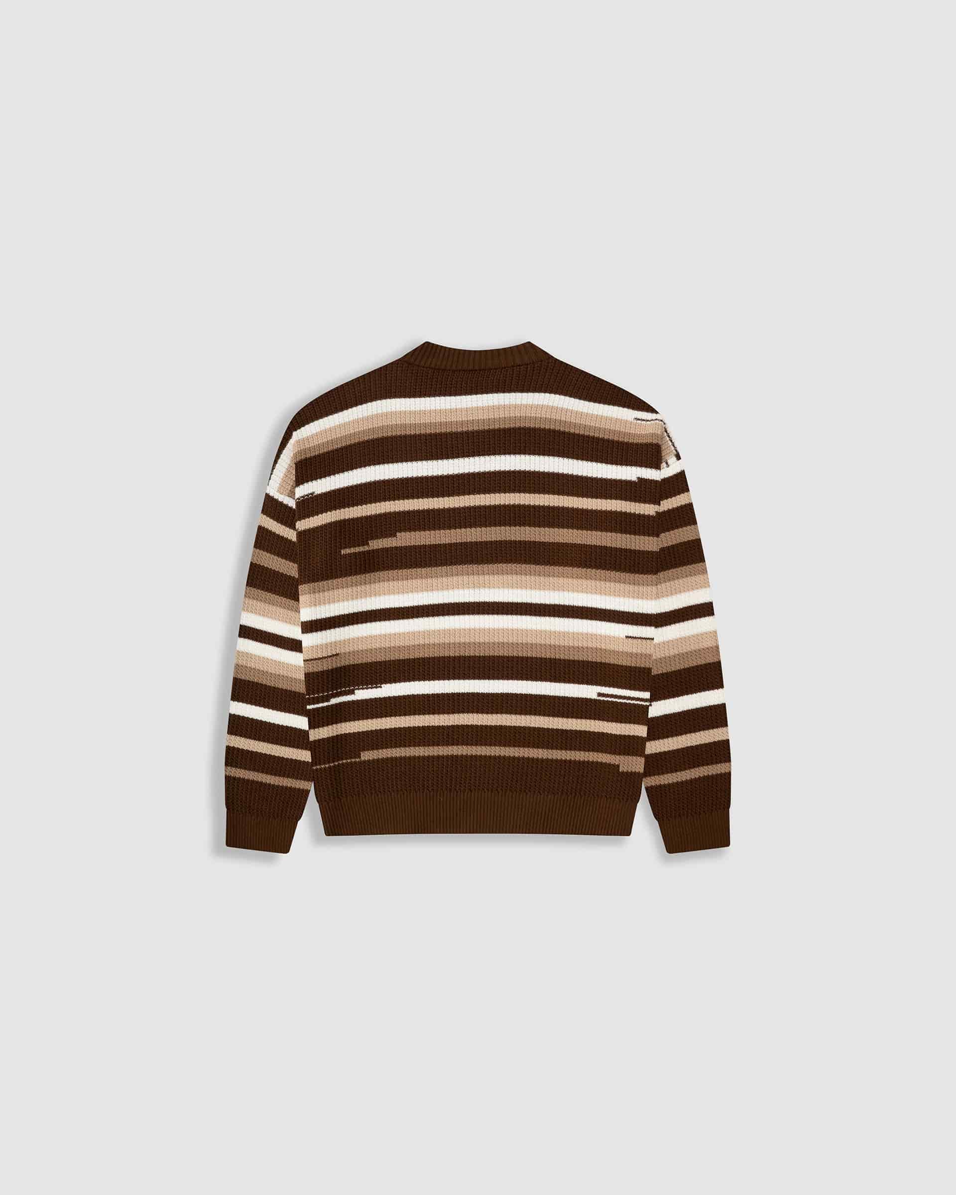 Striped Knitwear Sweater – Café, Crema y Beige - miniatura 6