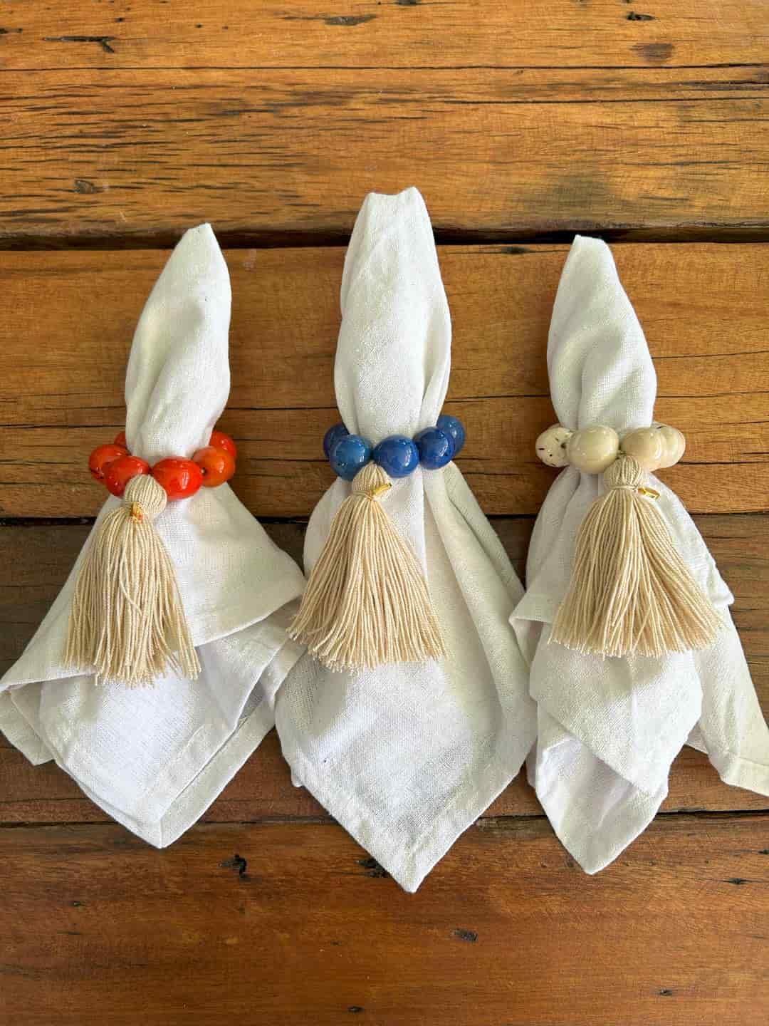Set de 4 servilleteros de Taguas Blanco - miniatura 3
