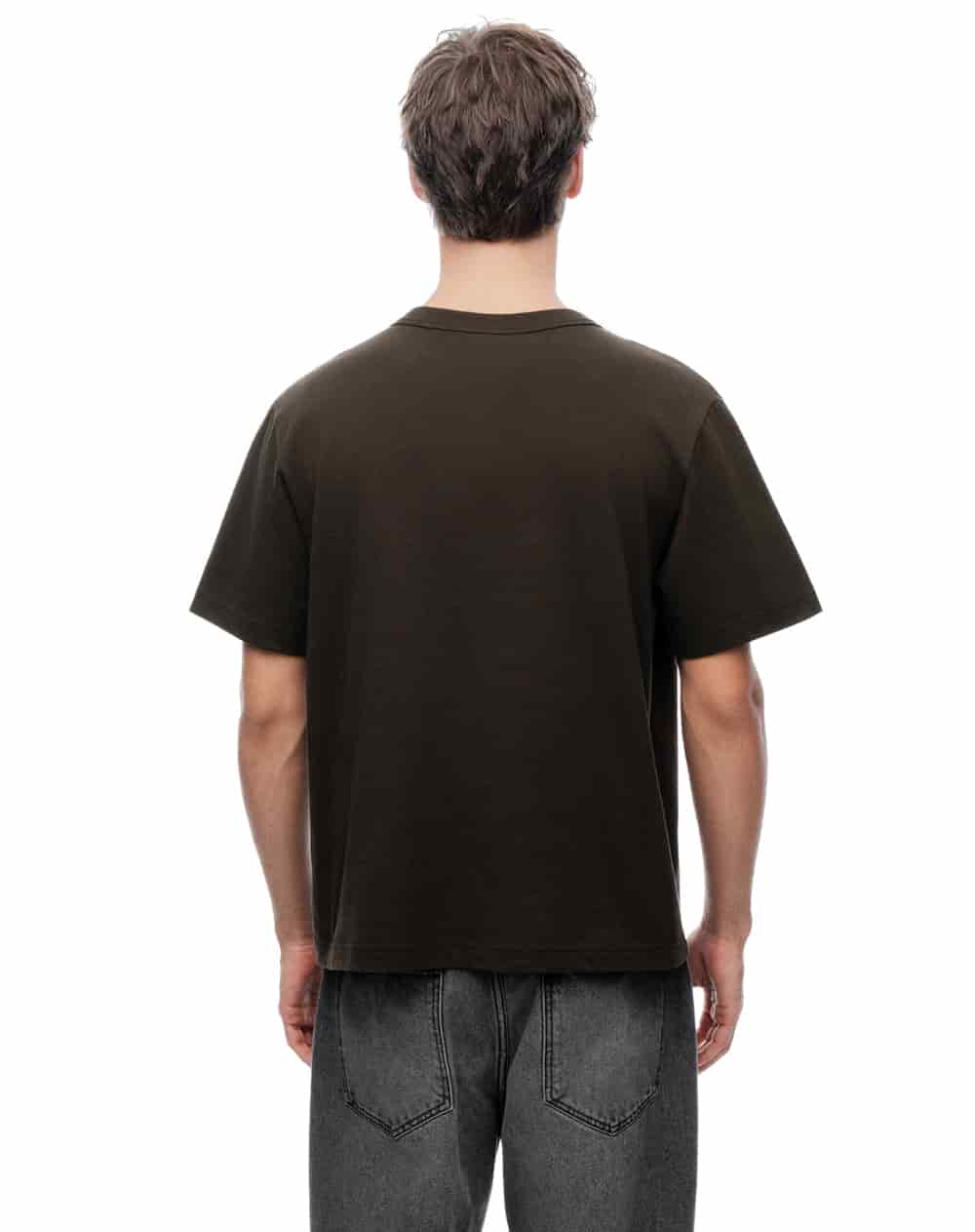 Camiseta manga corta oversize algodón café hombre - miniatura 2