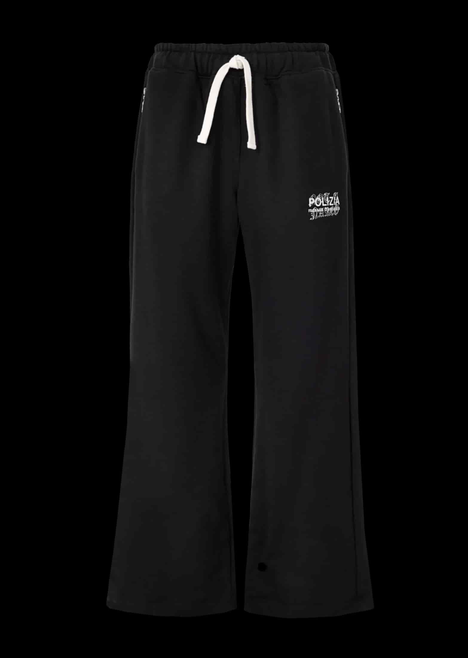 POLIZIA BLACK FLARED SWEATPANTS - miniatura 5