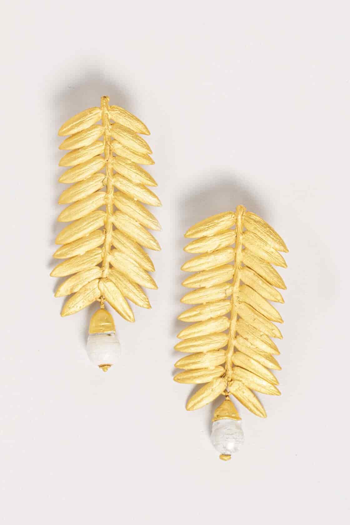 ROMERON PINE AND PEARL EARRINGS - miniatura 1