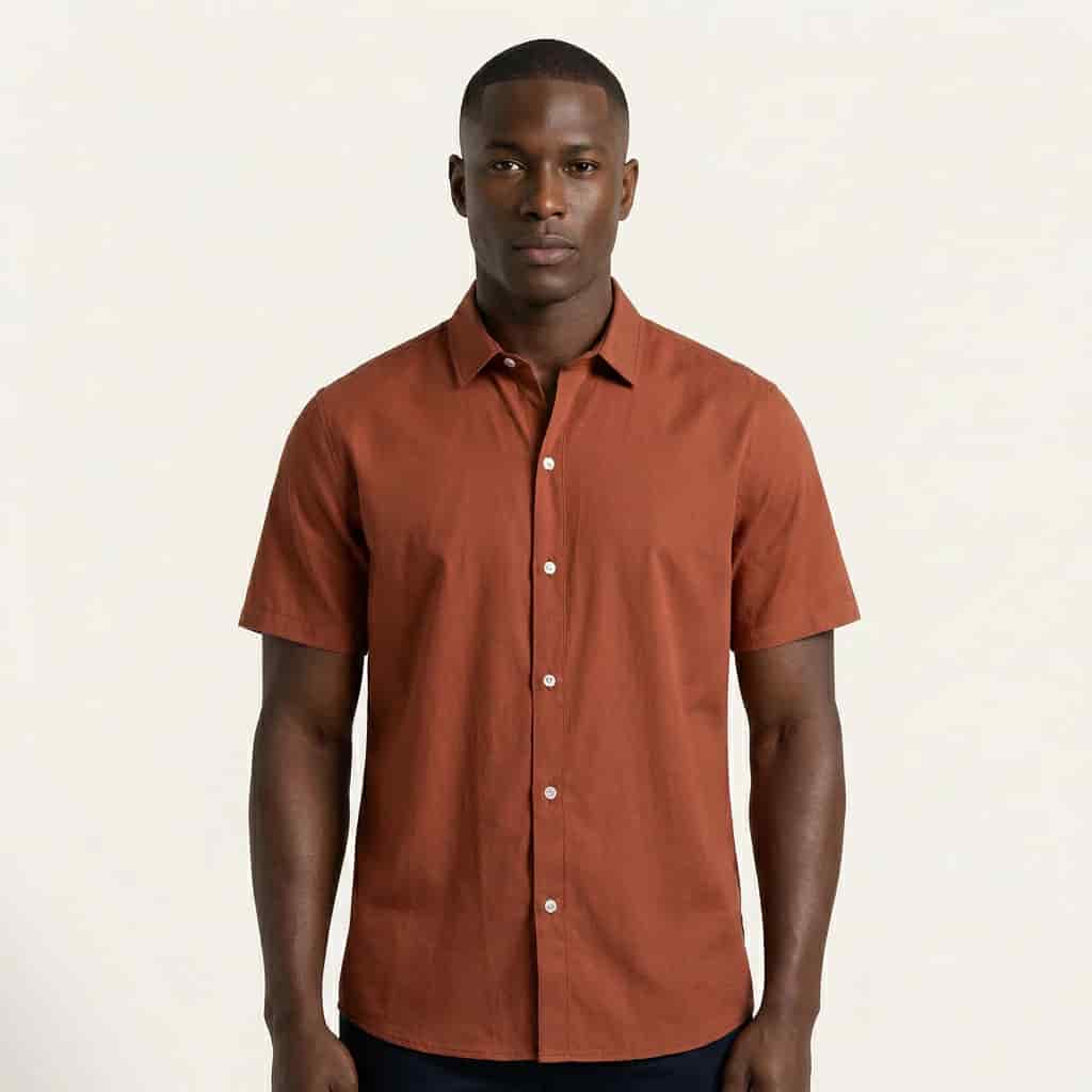 Camisa Cuello Clasico Terracota JO012 - miniatura 1