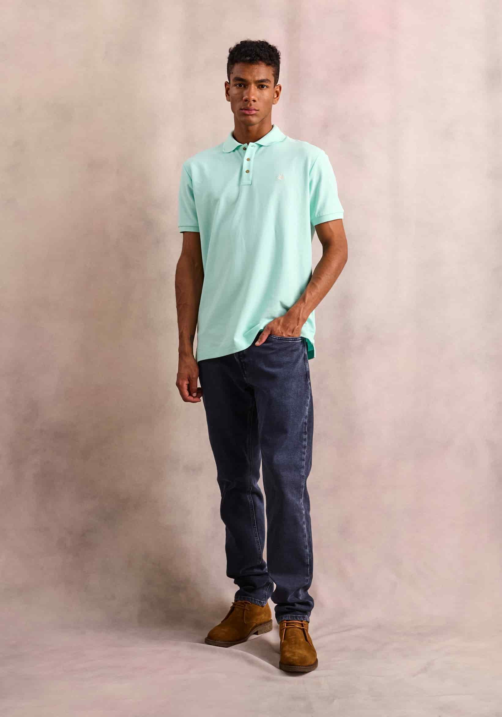 Camiseta Tipo Polo Verde Claro L-Mar - miniatura 2