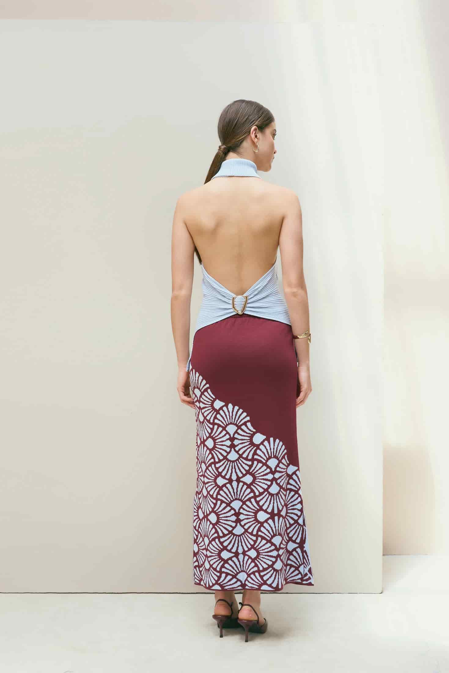 Falda Venus Vinotinto-Azul Celeste - miniatura 2