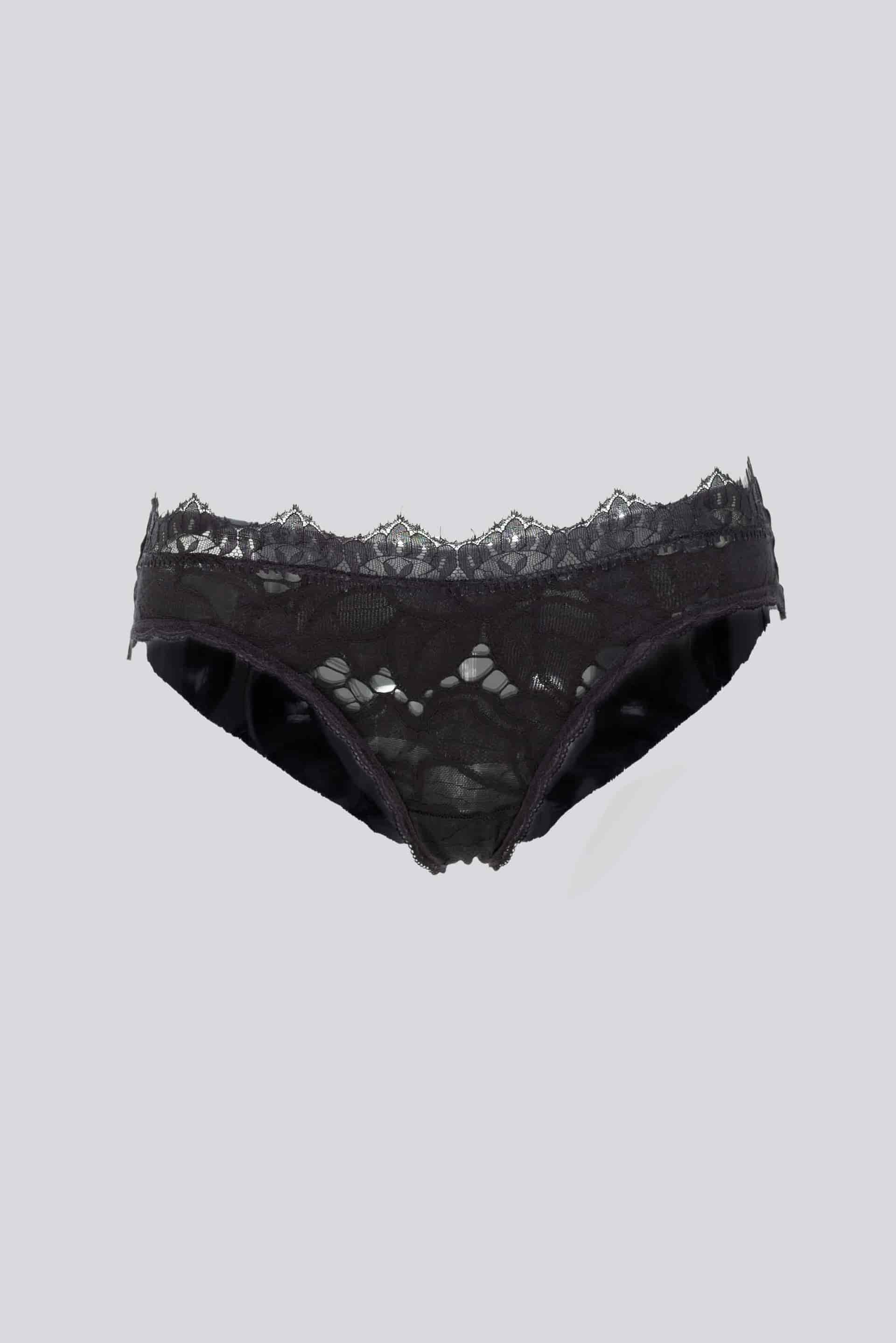 CULOTTE ELLIPSE ENCAJE ALGODÓN NEGRO - miniatura 3