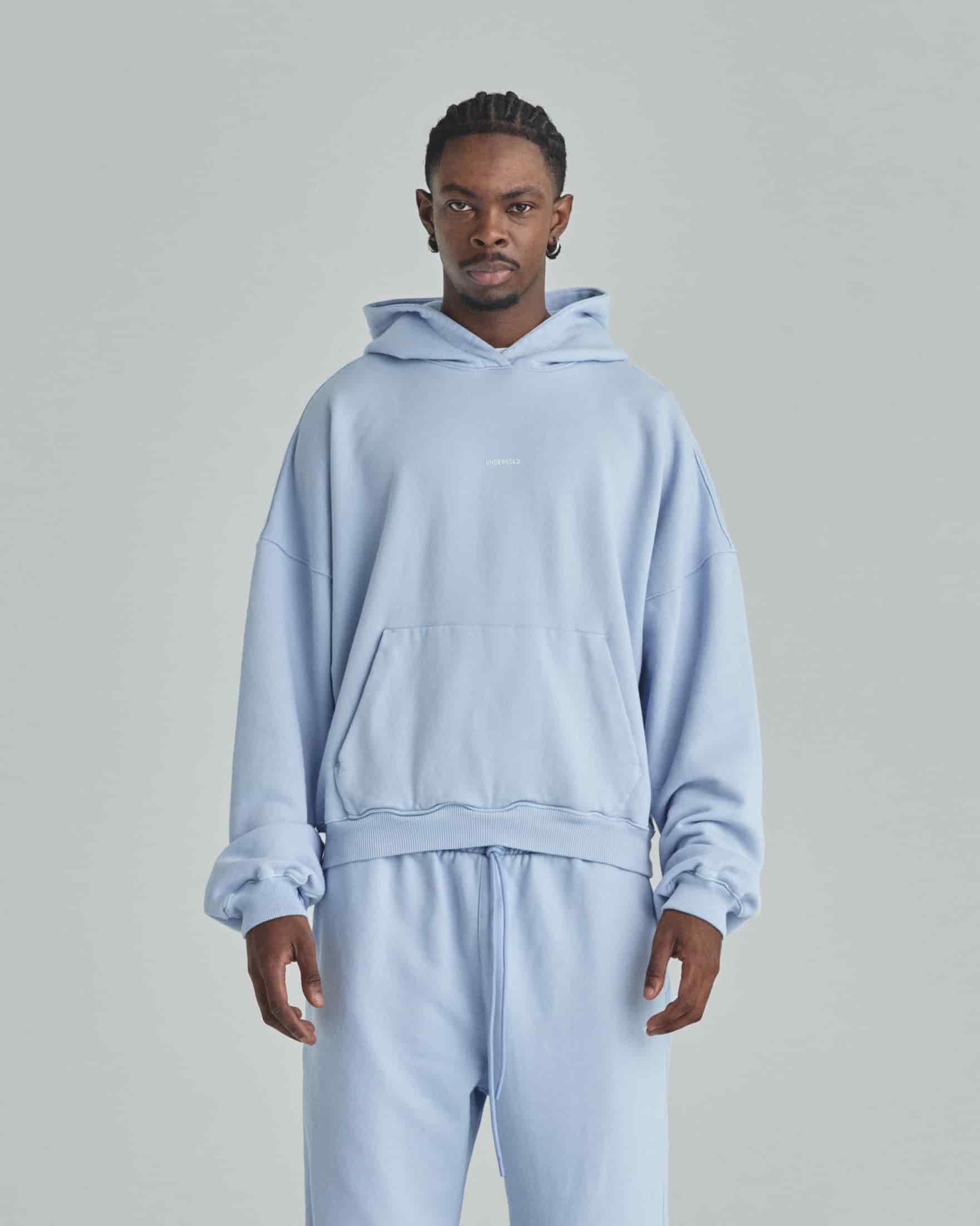 Basics Undergold Boxy Fit Hoodie Light Blue - miniatura 2