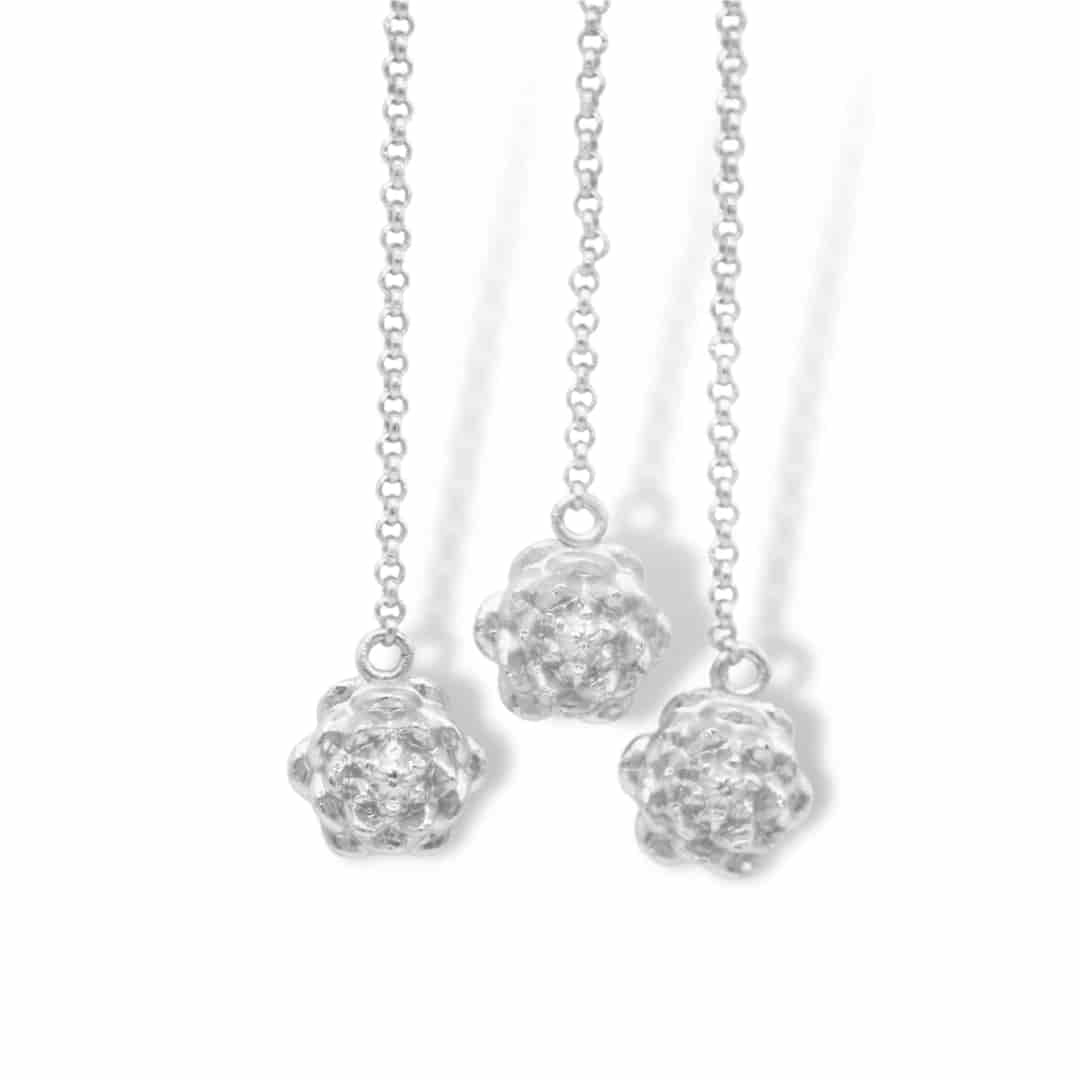 Aretes largos con hoja de victoria regia y flores de loto - miniatura 4