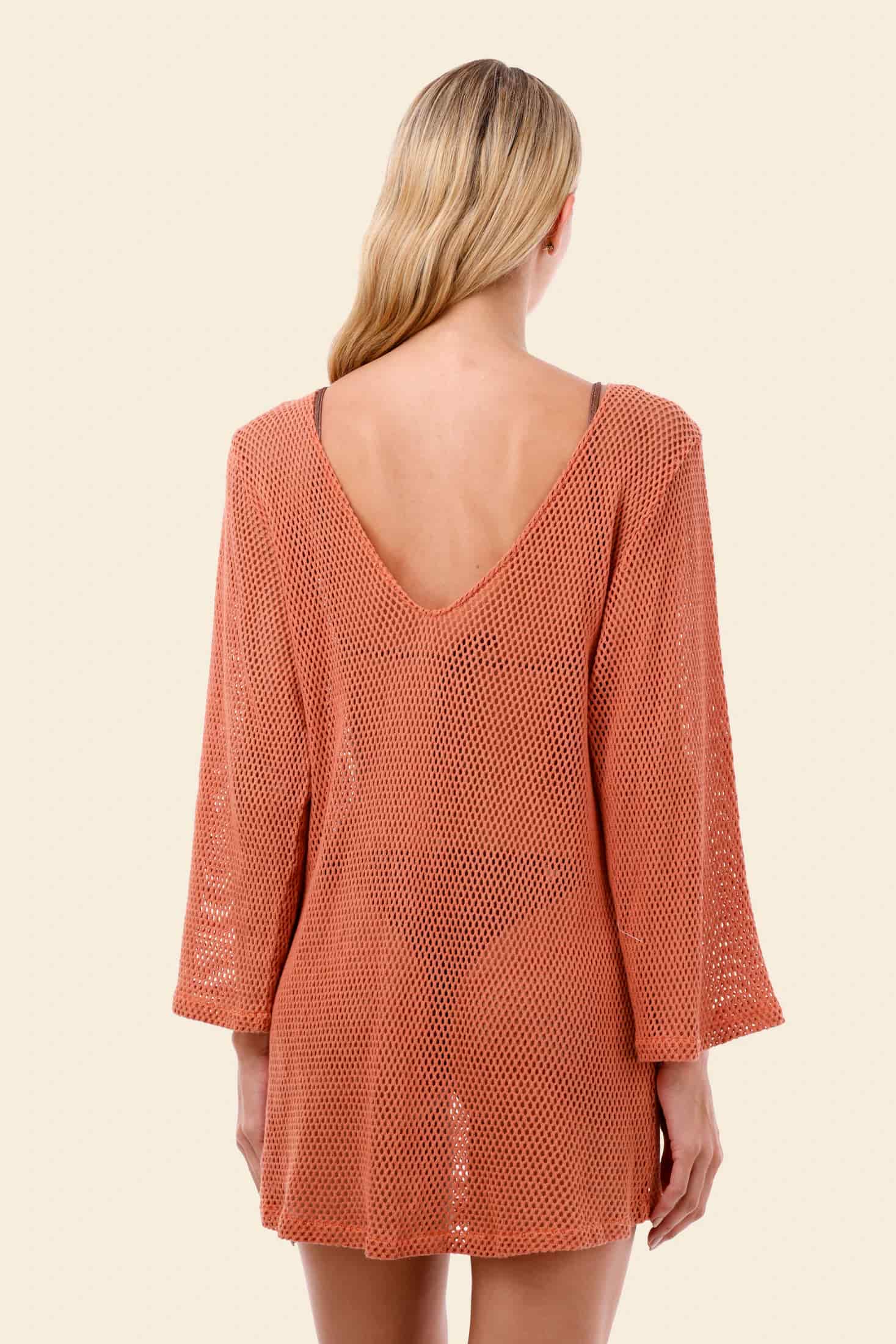 Salmon Mesh Malla Apogeo Dress - miniatura 4