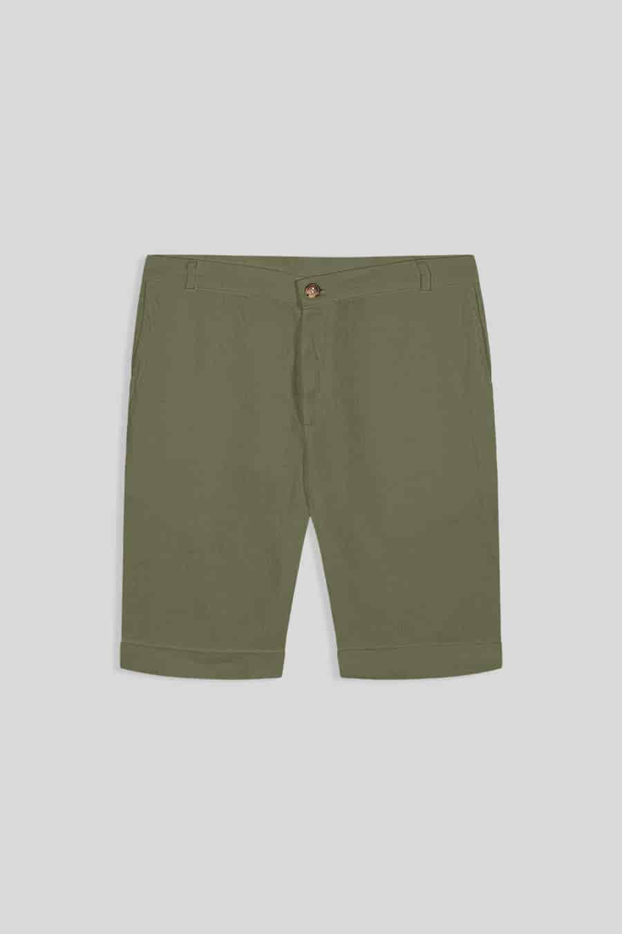 Men's linen bermuda loden green - miniatura 1