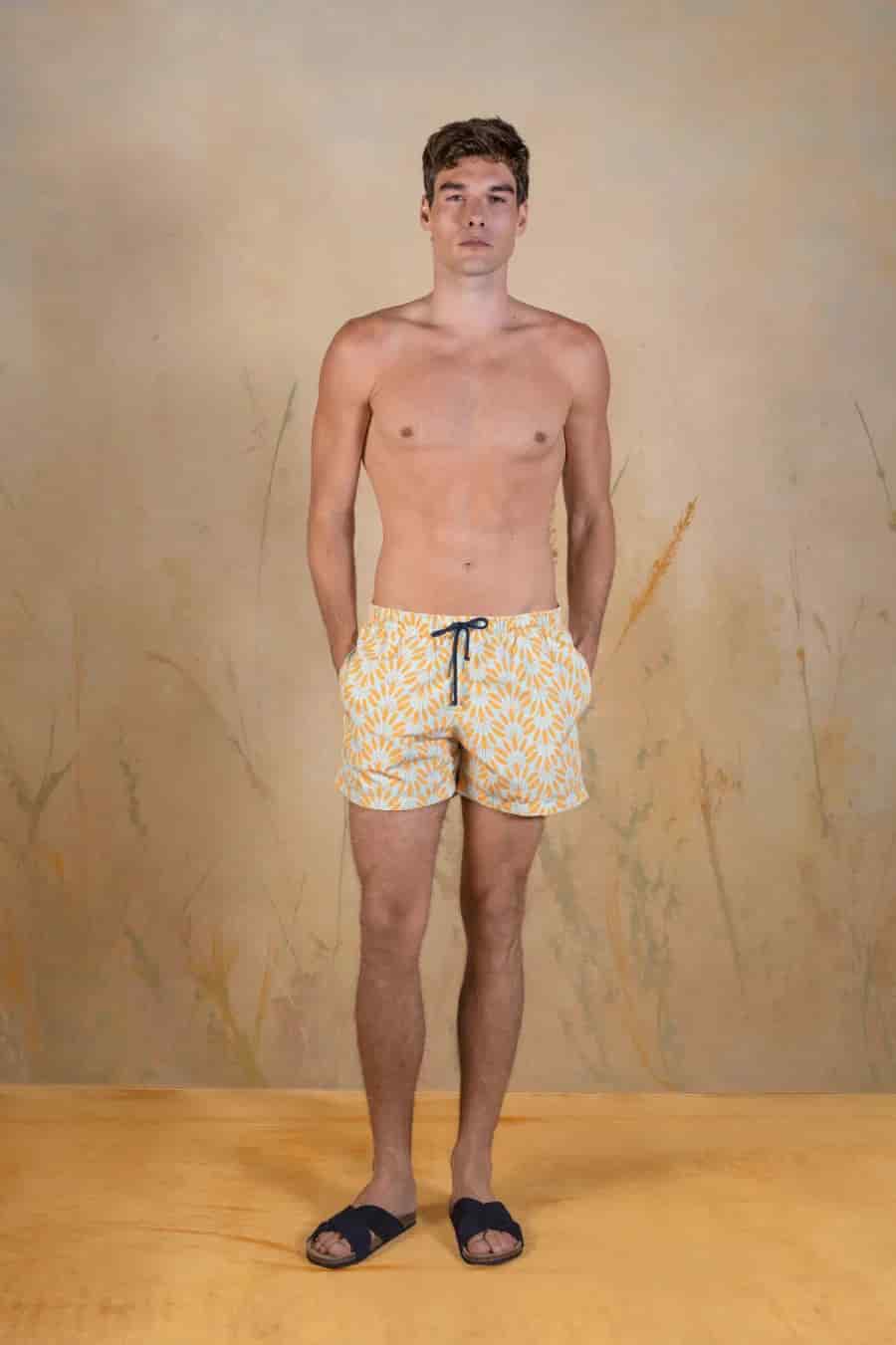 Yellow Spica polyester swim trunks yellow - miniatura 1