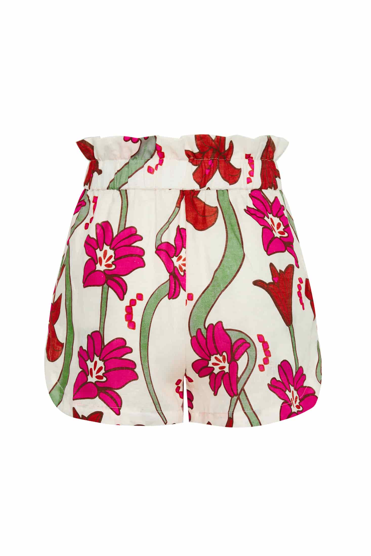 San Antonio Linen Shorts / Fuchsia Flowers - miniatura 3