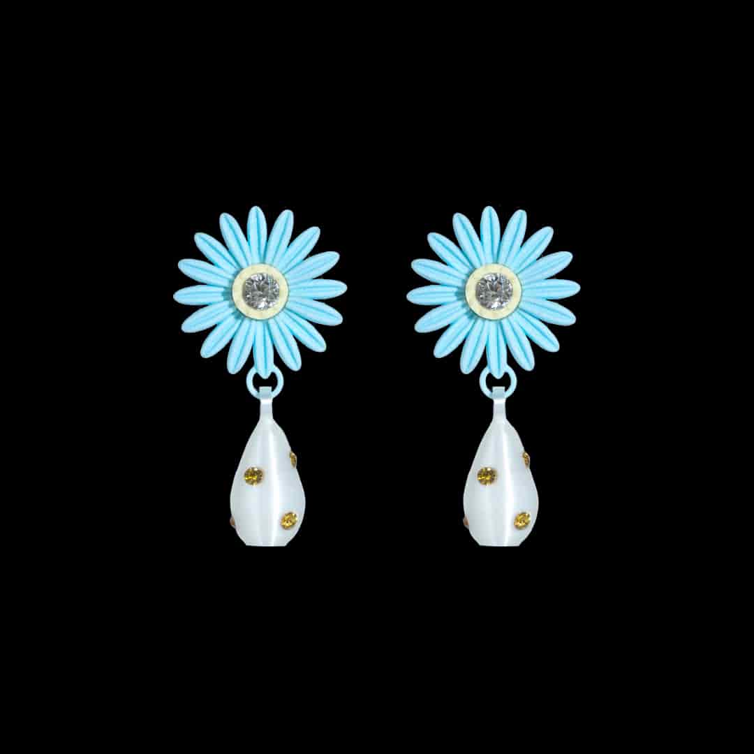 ARETES DE MARGARITA CON DIJE DE PERLA - miniatura 1