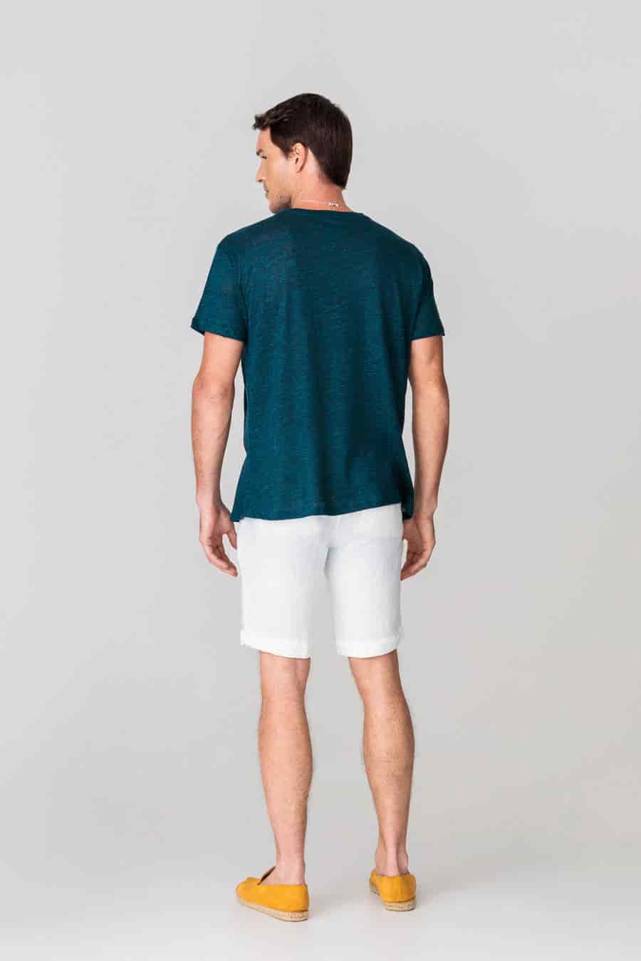 Men's linen bermuda white - miniatura 4