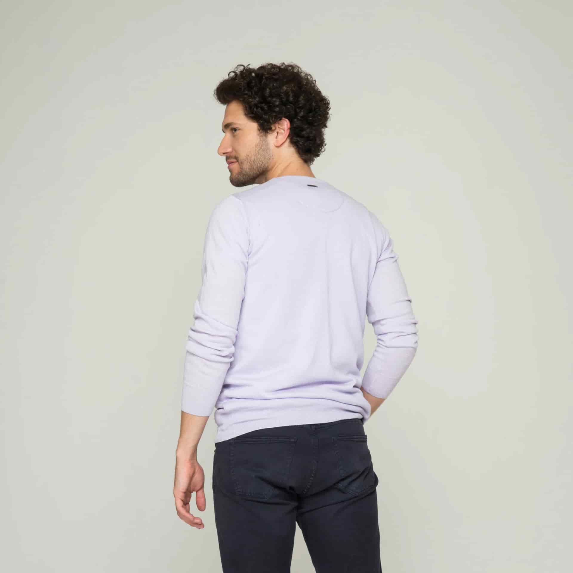 Saco Cuello Redondo Algodón Lila - miniatura 5