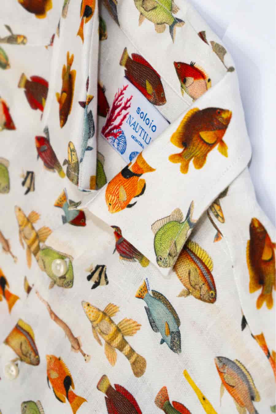 Men's linen shirt white nemo - miniatura 8