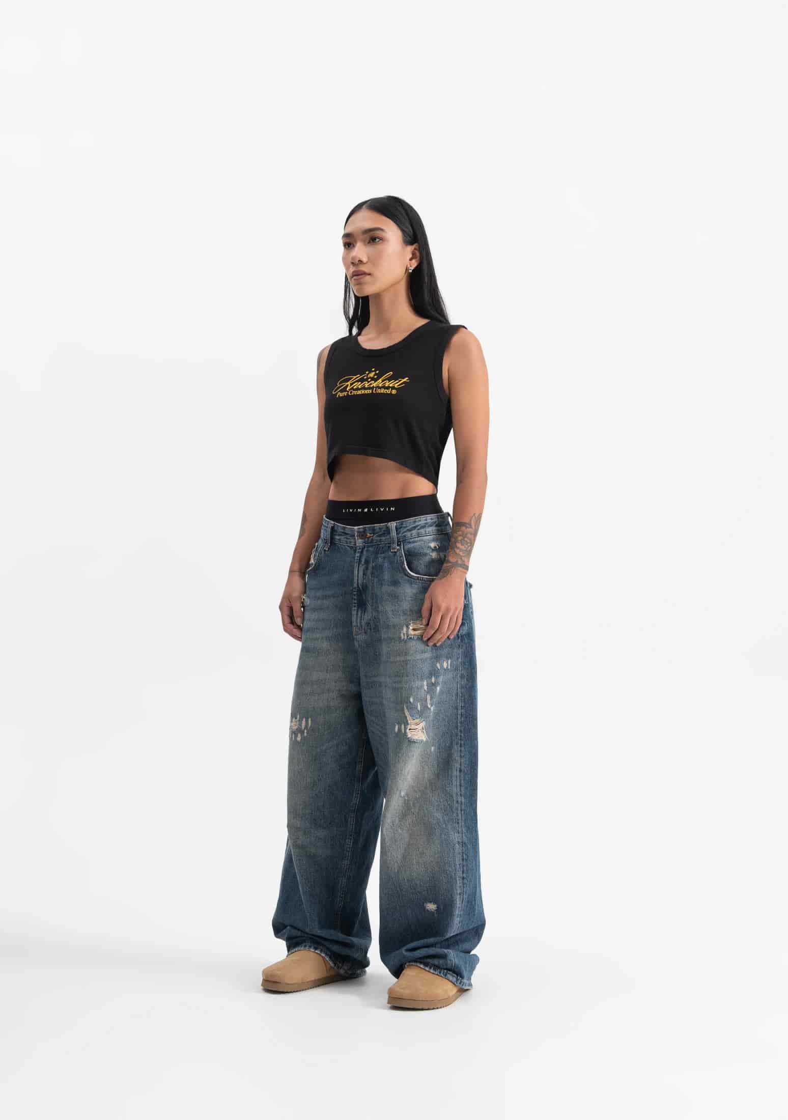knockout black crop top - miniatura 13